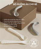 Bộ muỗng ăn cho bé HE OR SHE silicone cao cấp 