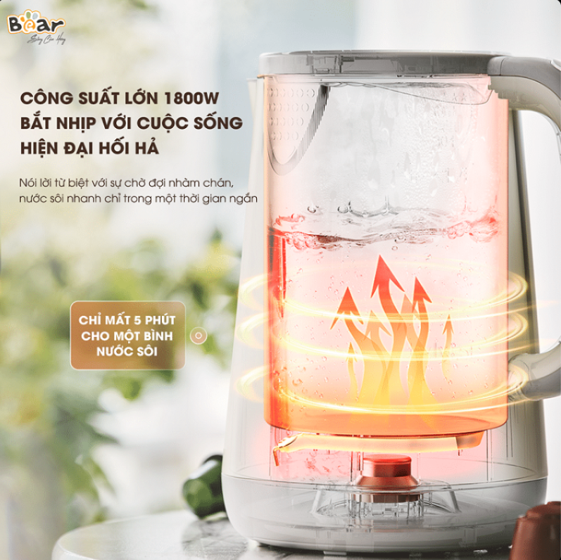  Ấm đun nước giữ nhiệt Bear SB-ST17T (1.7L) 