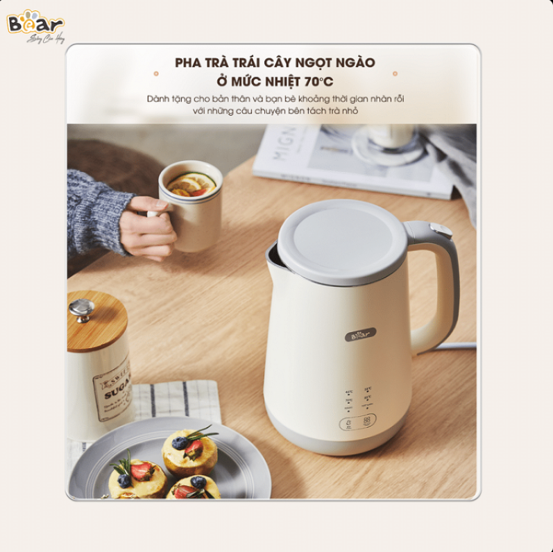  Ấm đun nước giữ nhiệt Bear SB-ST17T (1.7L) 