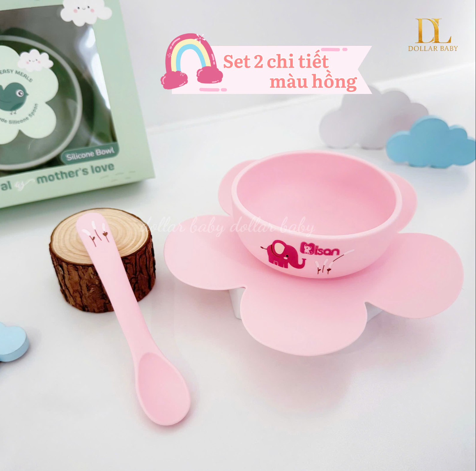  Bát Hoa Kèm Thìa Silicon Nature's Love Misan 