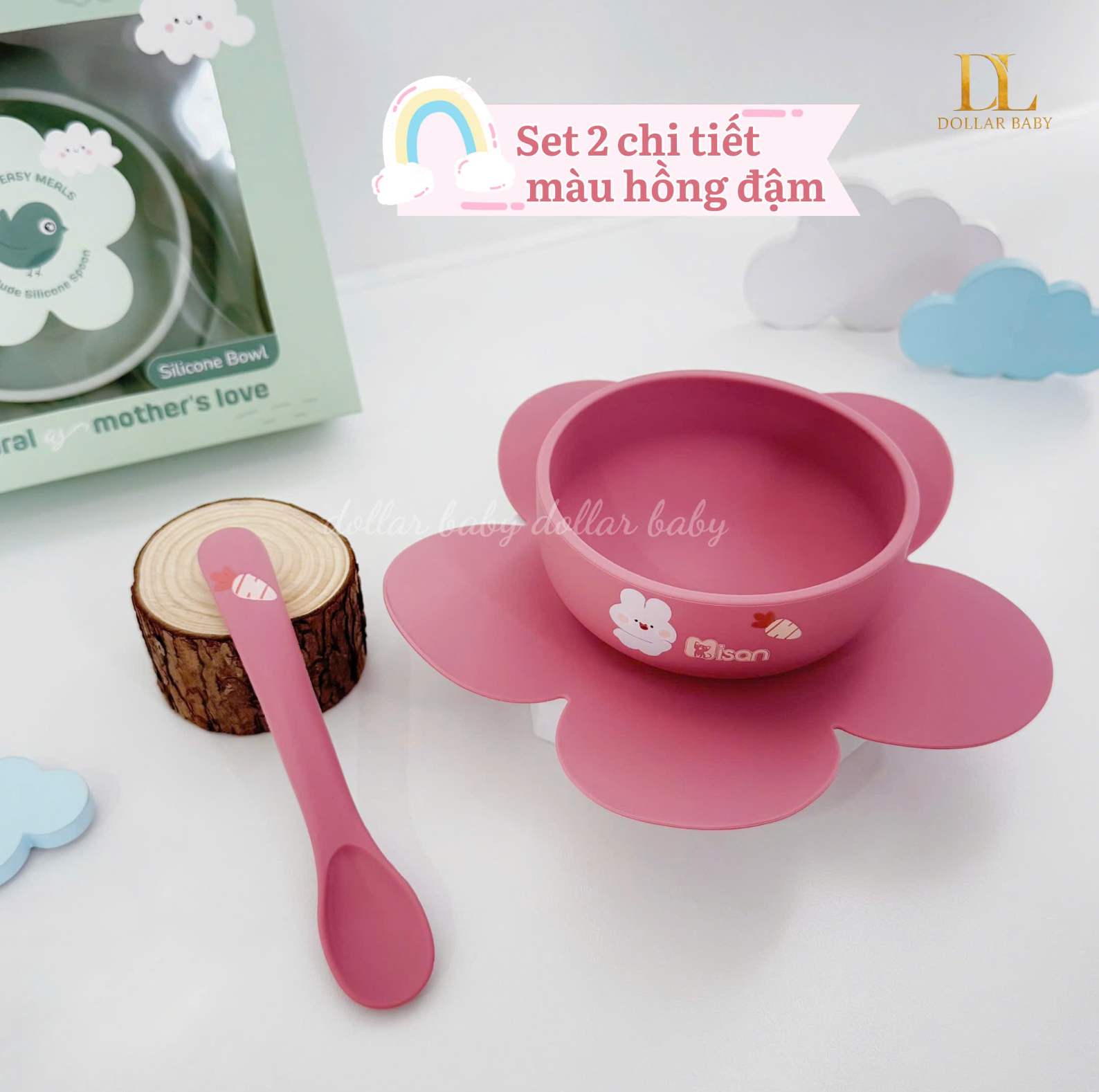  Bát Hoa Kèm Thìa Silicon Nature's Love Misan 