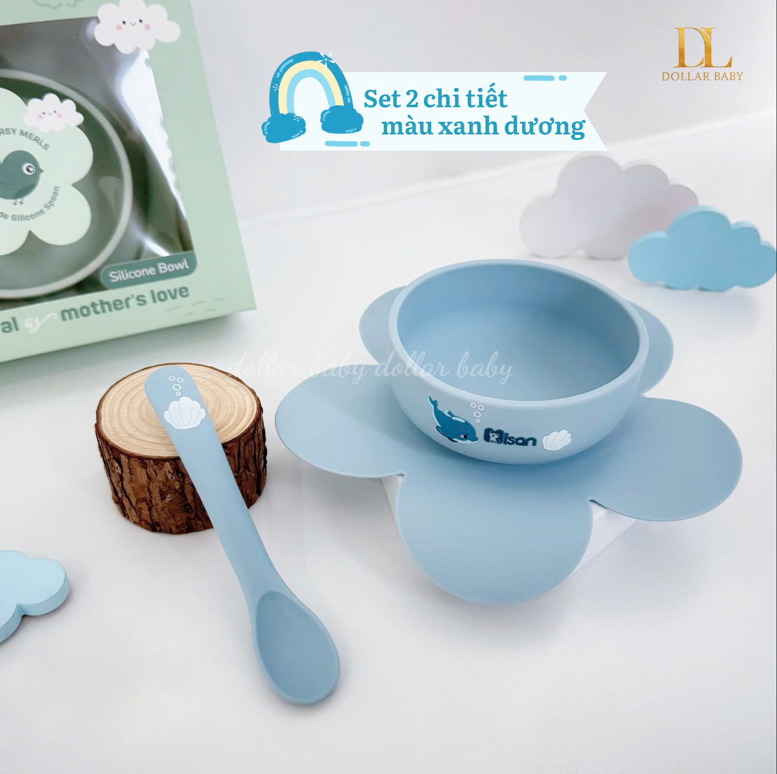  Bát Hoa Kèm Thìa Silicon Nature's Love Misan 