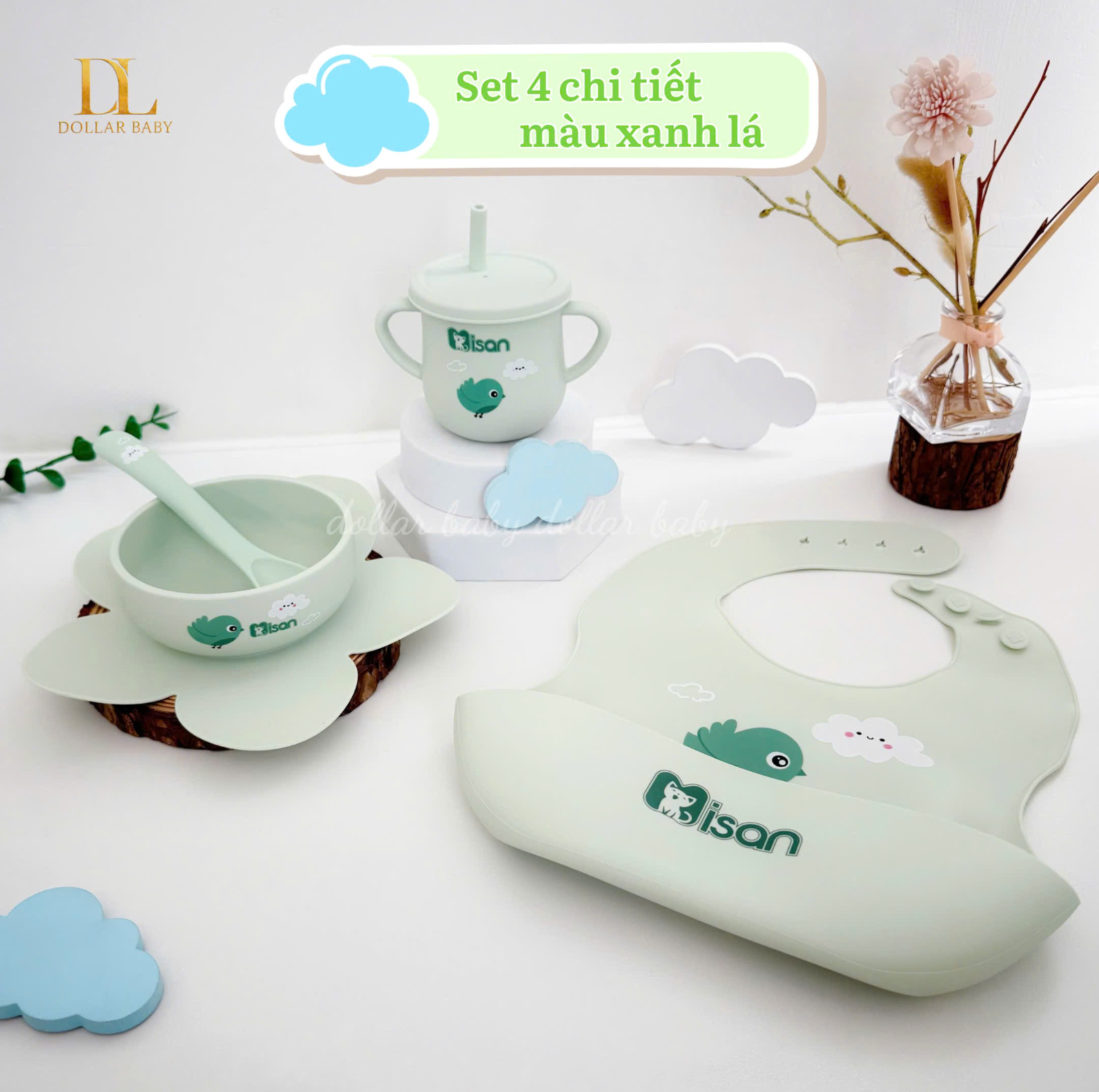  MISAN - Set Ăn Dặm Silicon Nature's Love 4 Chi Tiết 