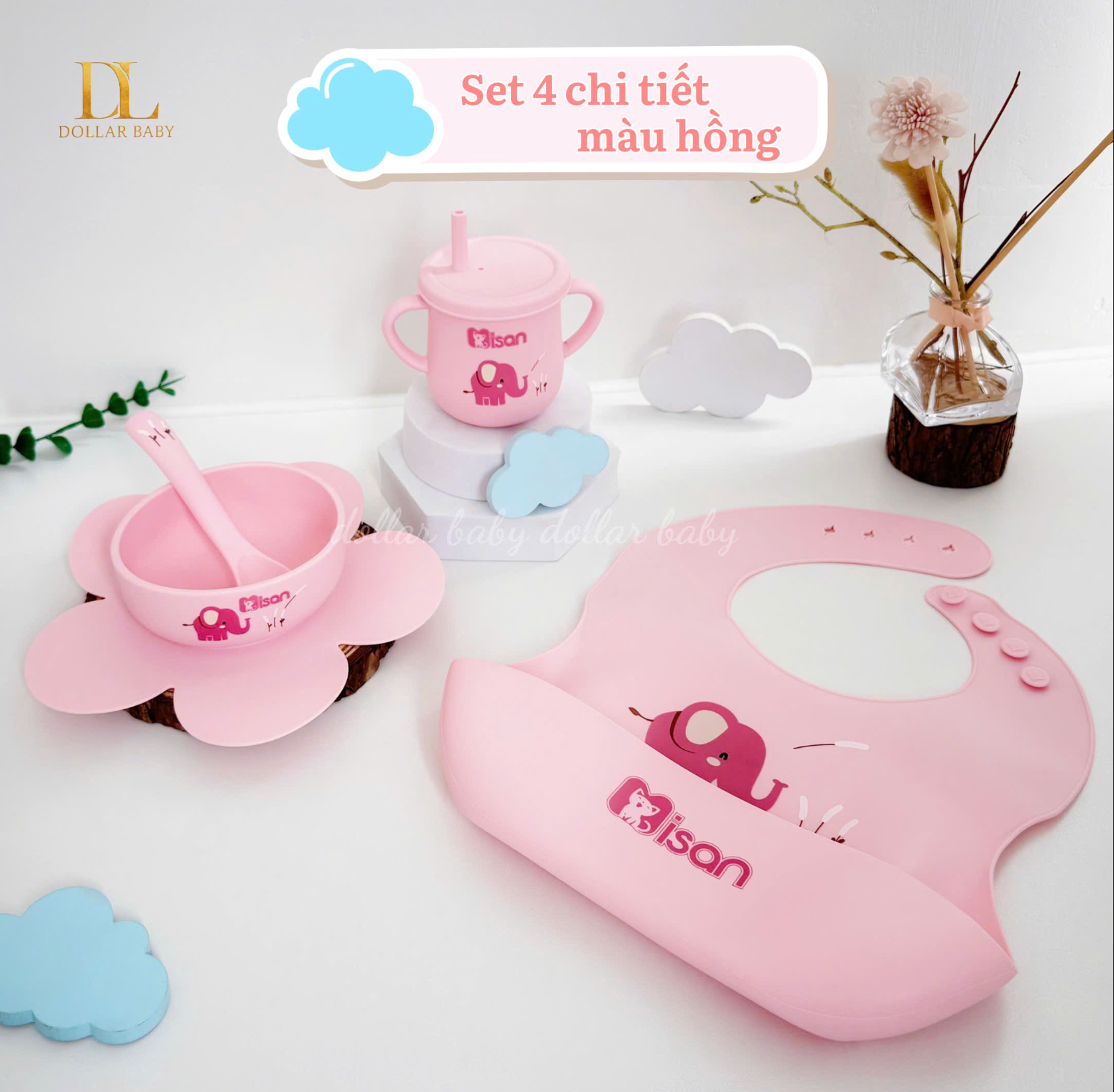  MISAN - Set Ăn Dặm Silicon Nature's Love 4 Chi Tiết 