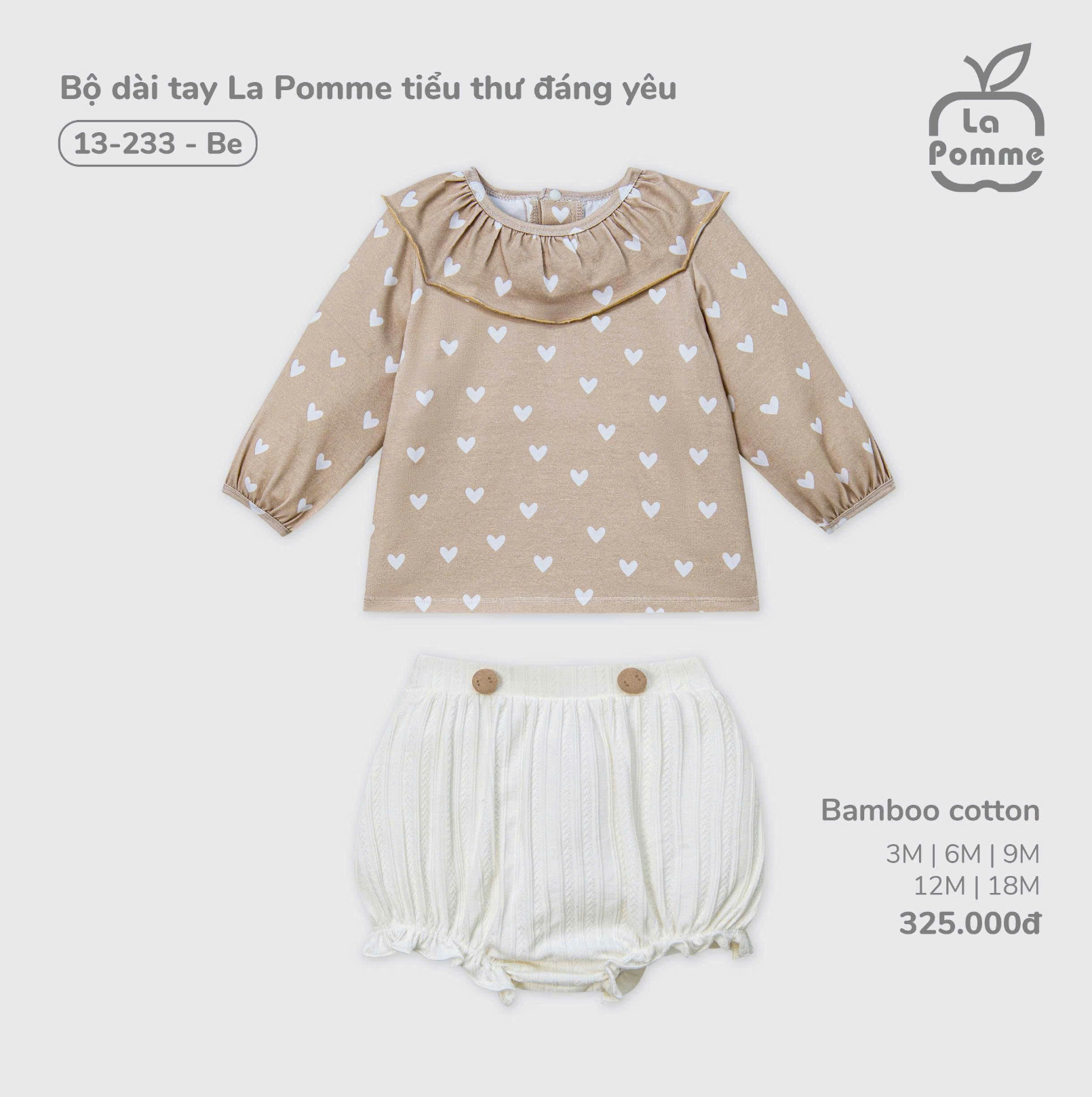  LA POMME - Bộ dài tay tiểu thư đáng yêu 