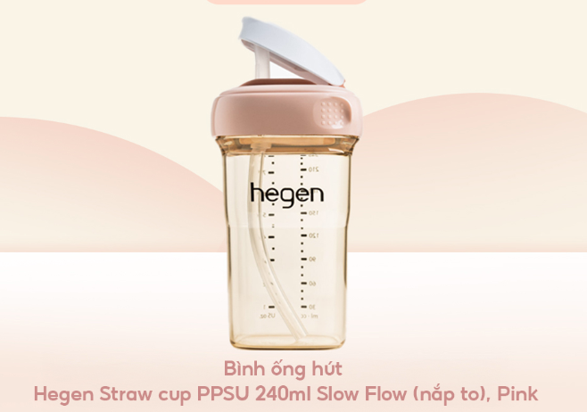  Bình Tập Uống Hegen Straw Cup PPSU - 240ml 