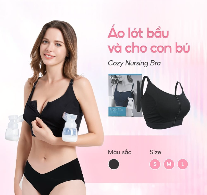  Shapee - Áo Lót Hút Sữa Rảnh Tay & Cho Con Bú 2 Trong 1 - Cozy Nursing Bra 