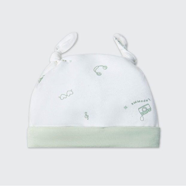  LA POMME - Mũ sơ sinh nhiếp ảnh nhí trắng xanh 