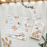  MOCHEE - Set 5 Khăn Sữa Xô 6 Lớp Hoạ Tiết 