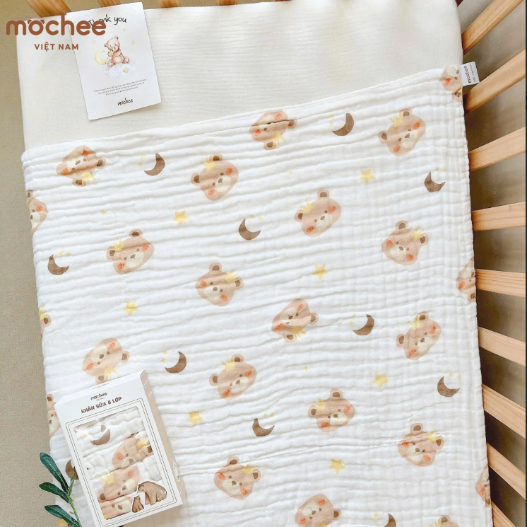  MOCHEE - Khăn Tắm Xô 6 lớp Hoạ Tiết 