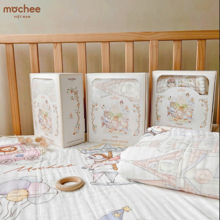  MOCHEE - Khăn tắm Cotton 6 lớp Hoạ tiết Cổ tích 