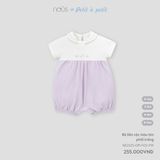  NOUS - Bộ liền cộc màu tím phối trắng 