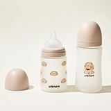  UBMOM - Bình Sữa Thuỷ Tinh Bọc Silicon Hoạ Tiết Cún 