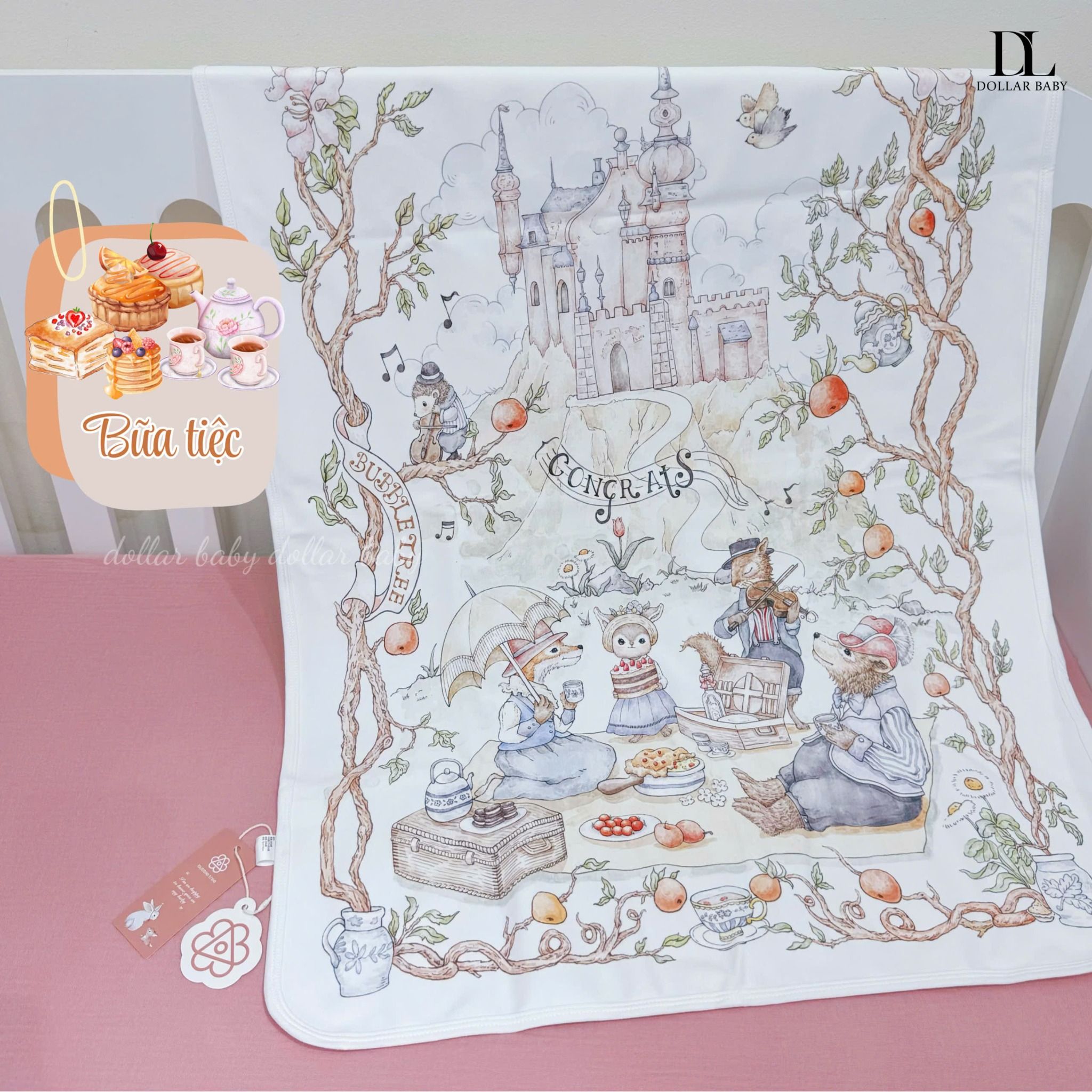  Thảm Nằm Chống Thấm 4 Lớp Classic Puure Cotton Bubble Tree - 70x90cm 