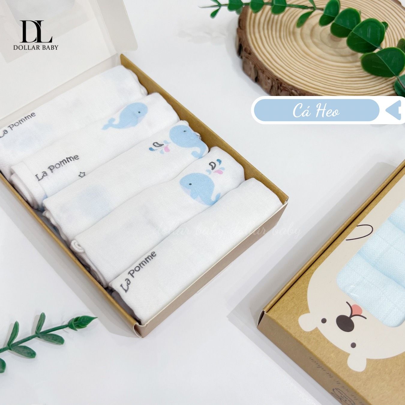  Set 5 Khăn Sữa Sợi Tre Lụa La Pomme Phối Màu ( 30 x 30 ) 