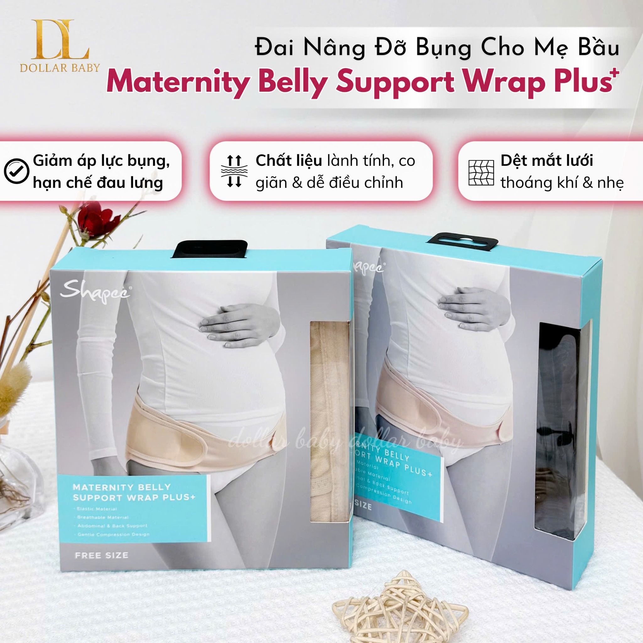  Shapee - Đai Nâng Đỡ Bụng Cho Mẹ Bầu Đàn Hồi Cao, Hỗ Trợ Giảm Đau Lưng Dưới Hiệu Quả 