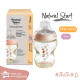  TOMMEE TIPPEE - Bình Sữa PPSU Ty Siêu Mềm Tự Nhiên Natural Start Họa Tiết Hồng 