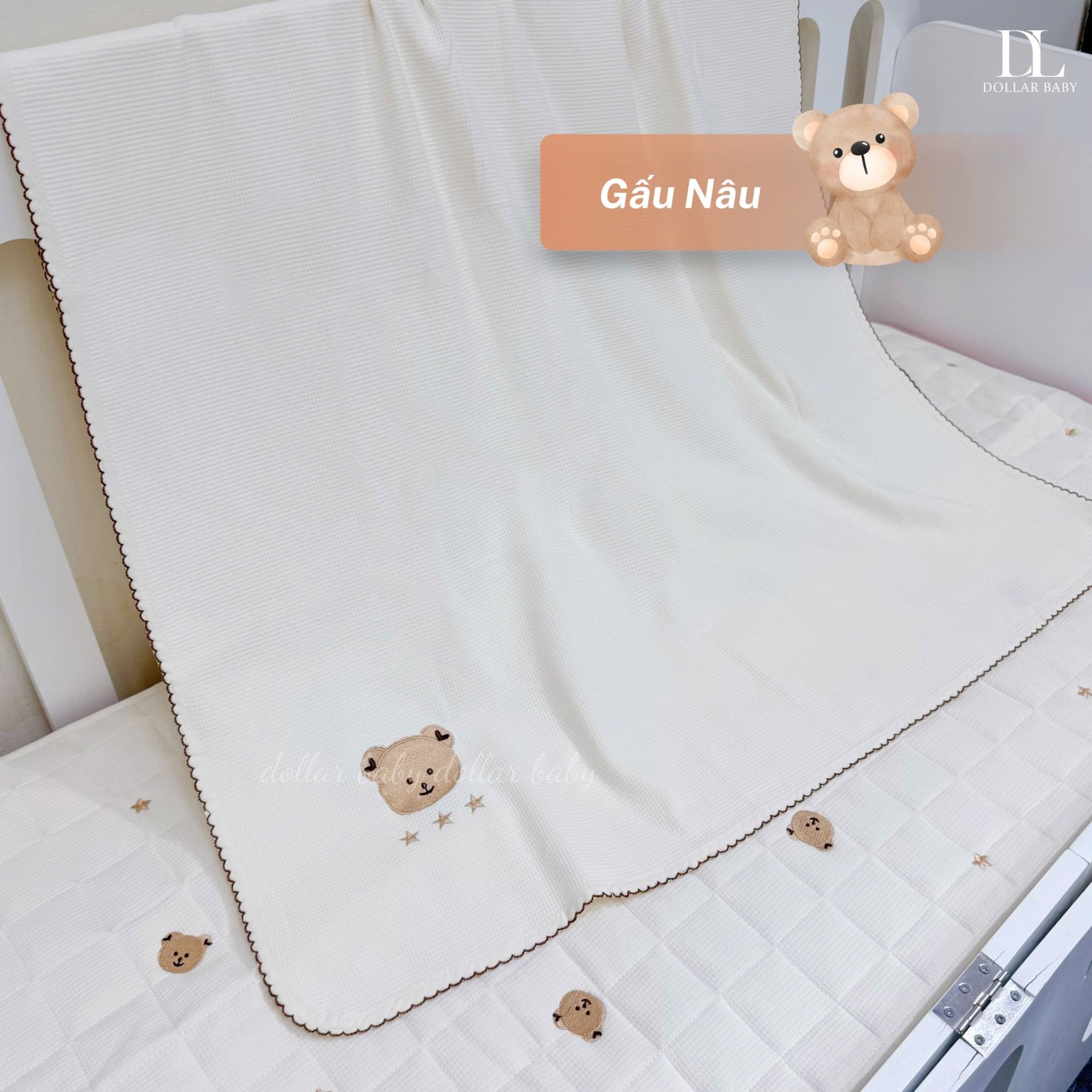  Chăn Thêu Vải Cotton Waffle Monona - MNN097 