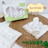  NOUS - Set 5 khăn sữa trắng in hoạ tiết 