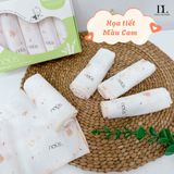  NOUS - Set 5 khăn sữa trắng in hoạ tiết 