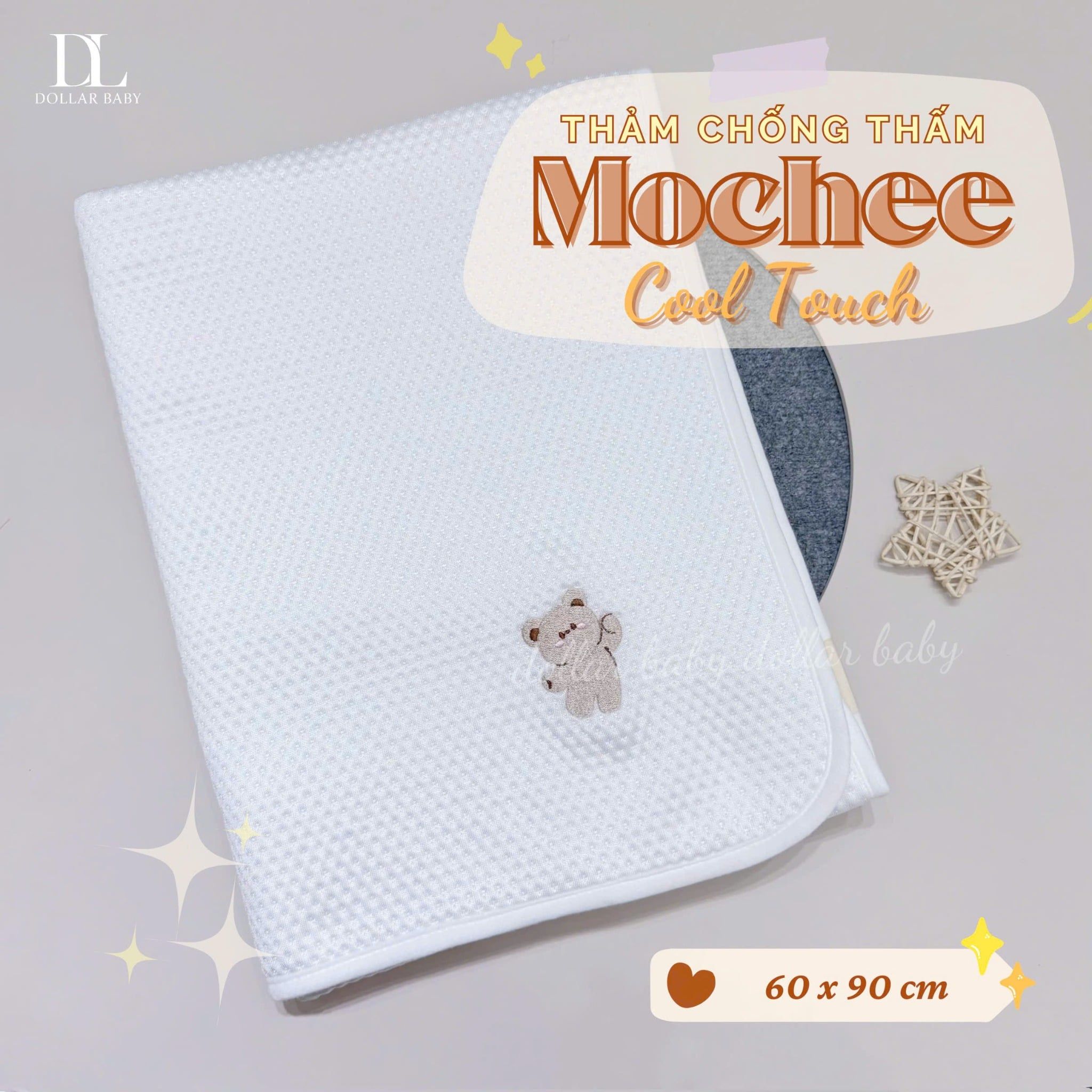  MOCHEE - Thảm Chống Thấm CoolTouch Gấu Thêu 