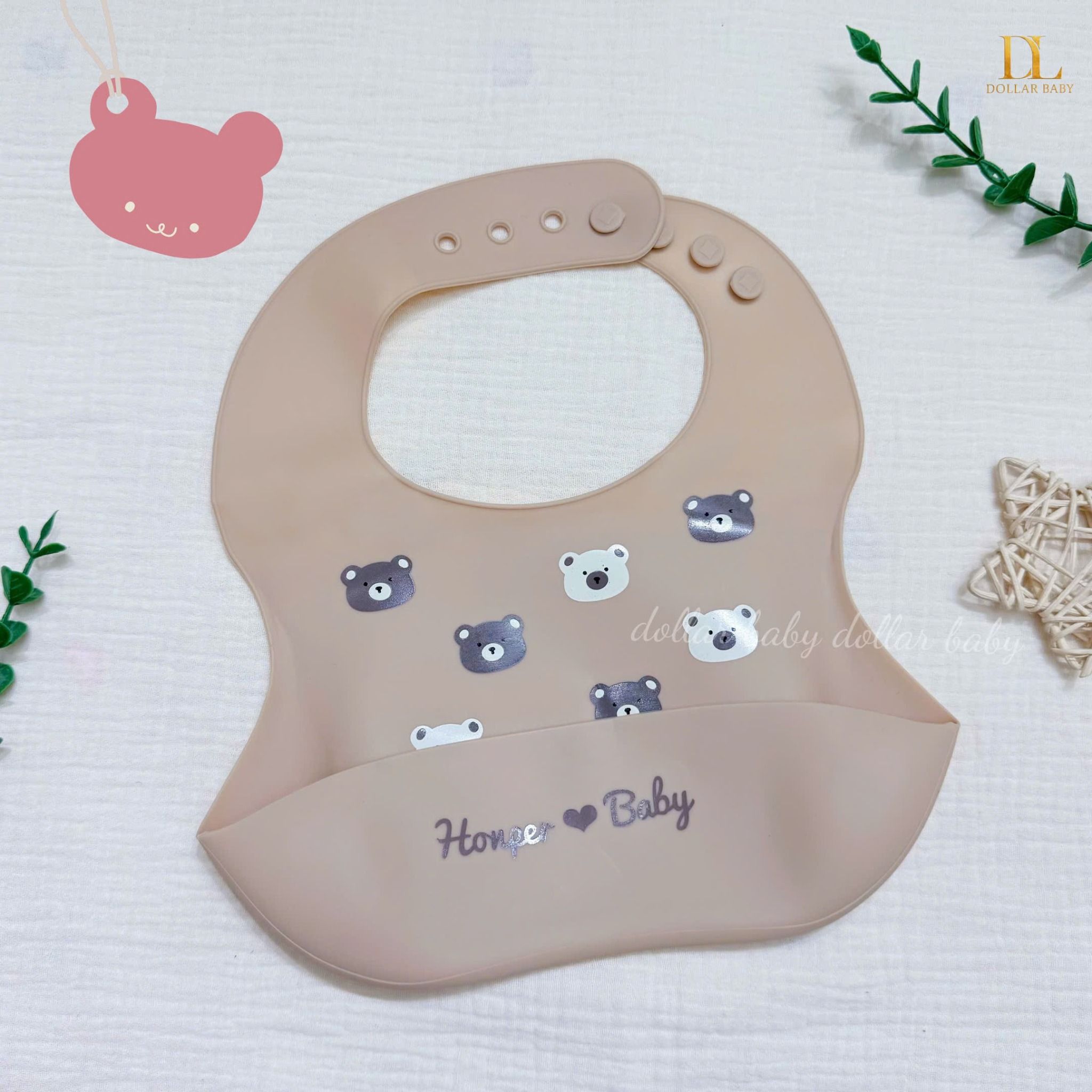  HONPER - Yếm Nhựa Silicon Hoạ Tiết 