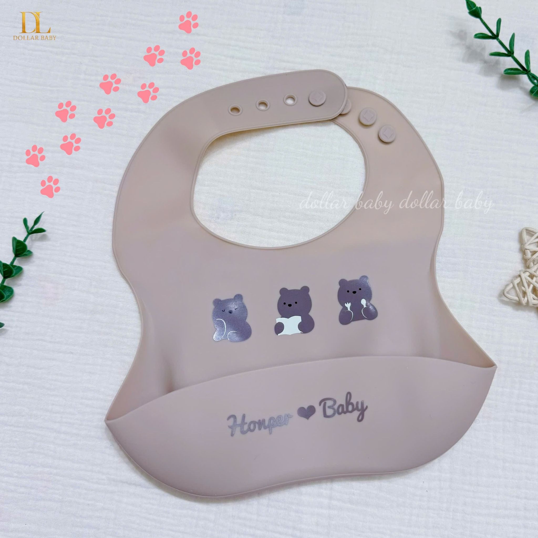  HONPER - Yếm Nhựa Silicon Hoạ Tiết 