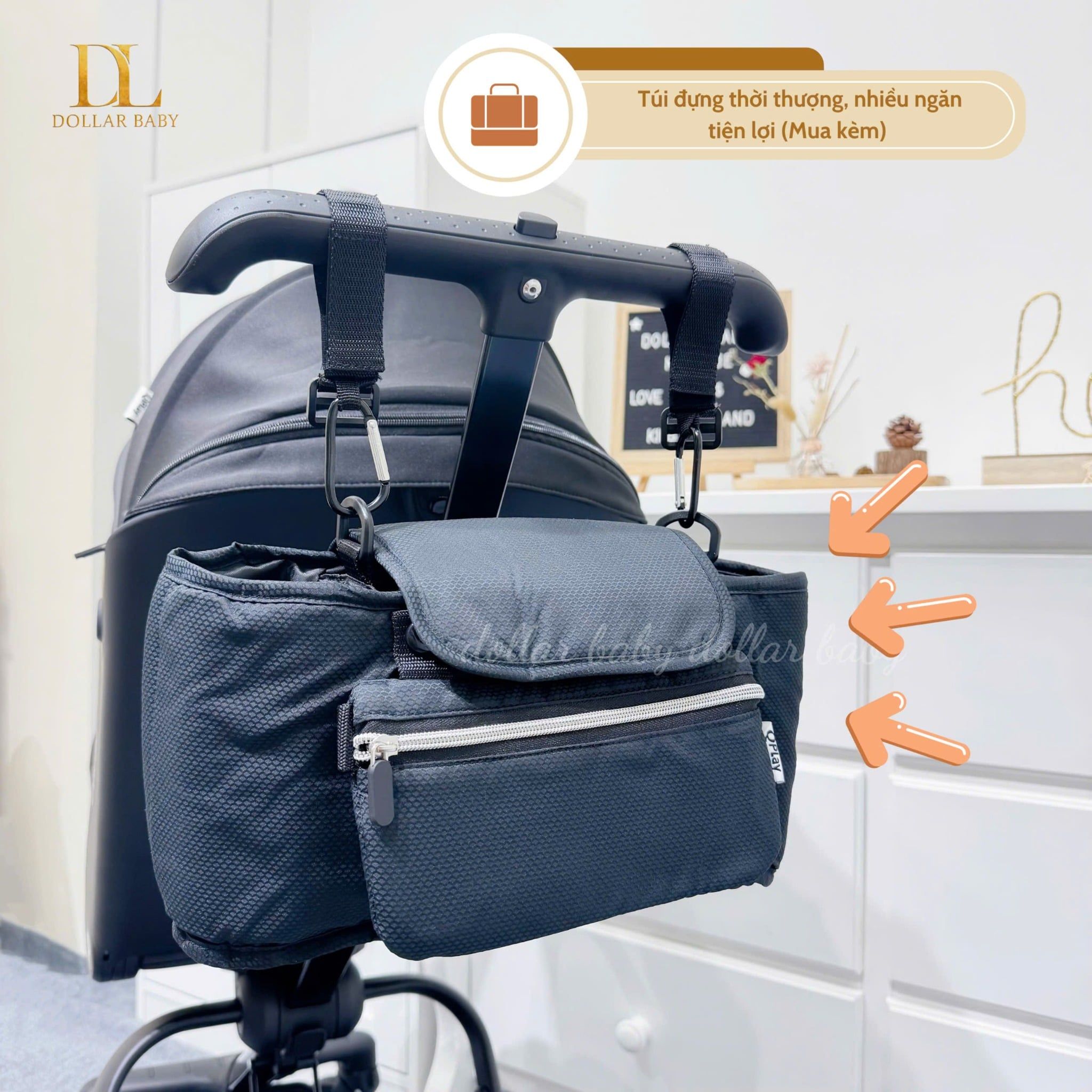  Túi bỉm sữa Qplay Qbook Đen 