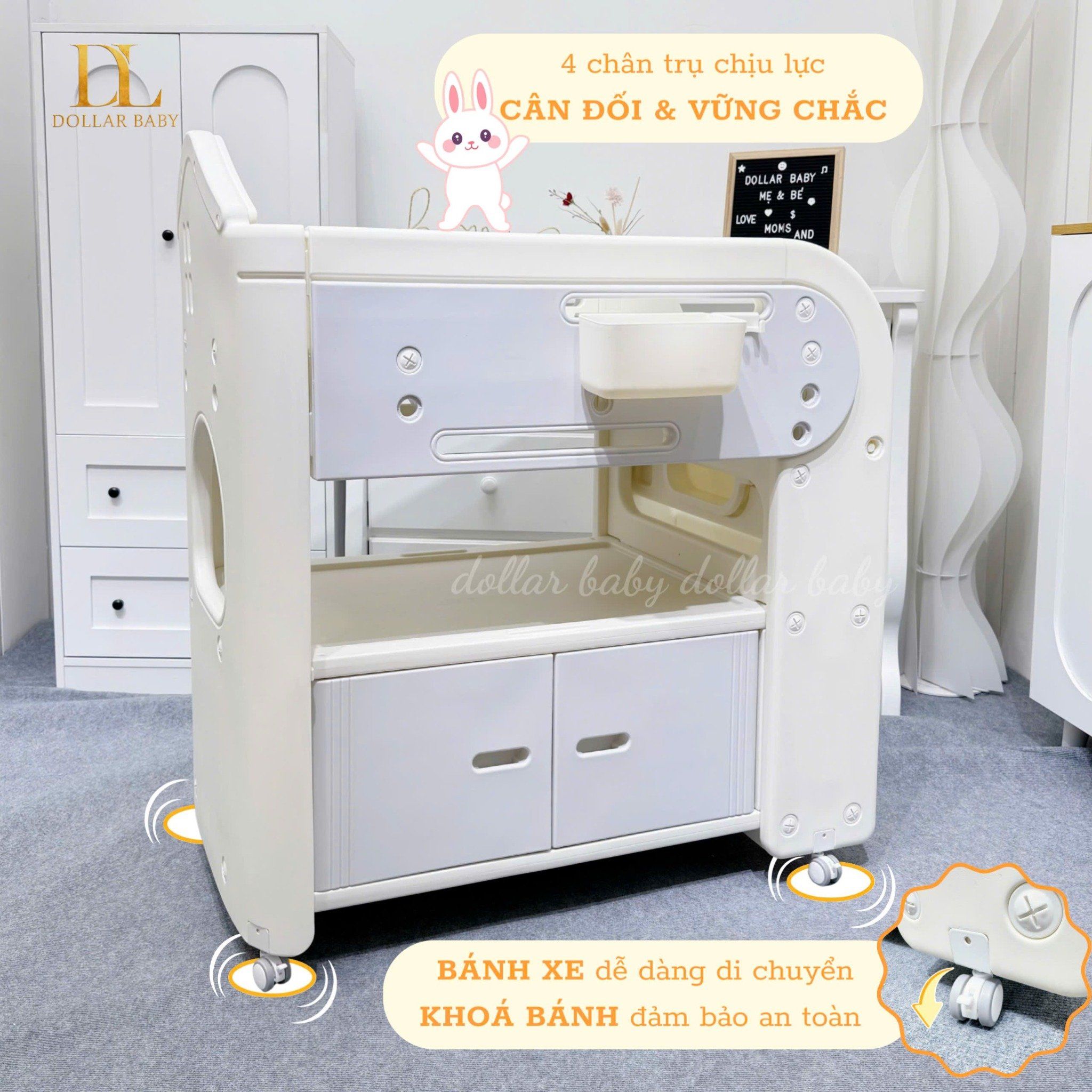  Kệ thay tã bỉm kèm đệm Holla HL - 09242 