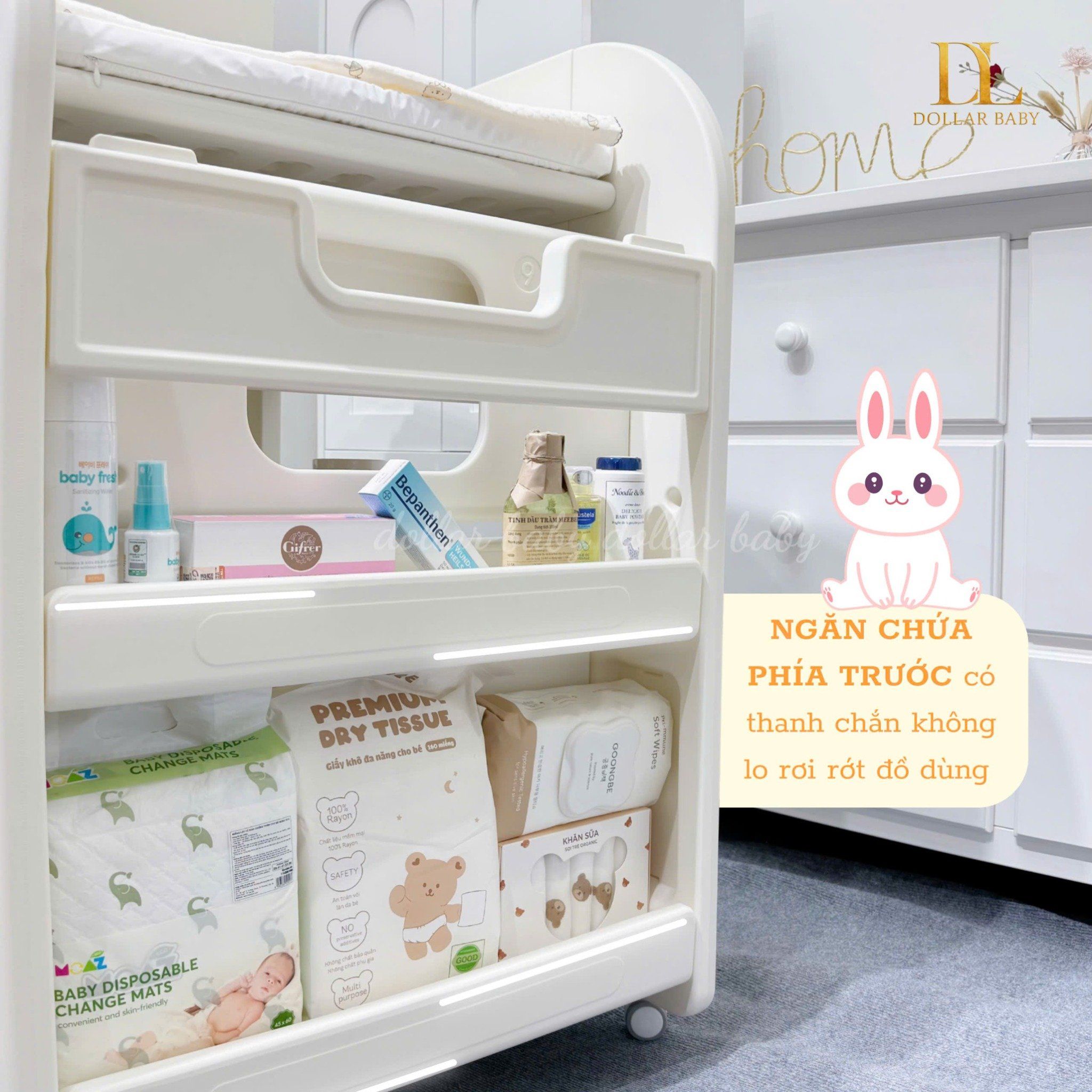  Kệ thay tã bỉm kèm đệm Holla HL - 09242 