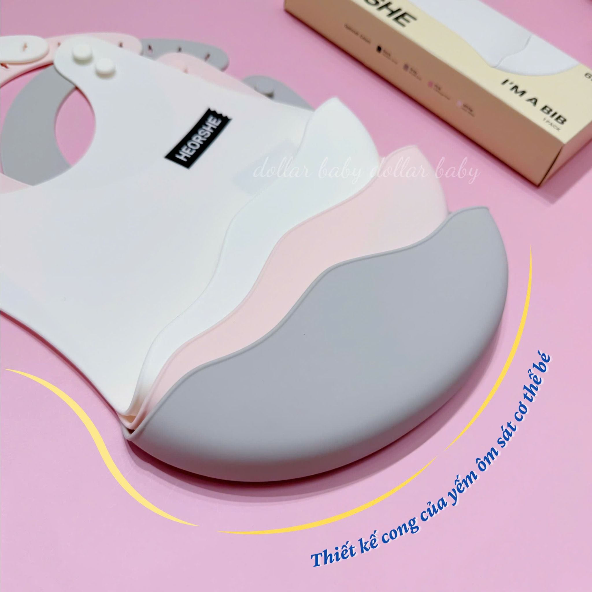  HEORSHE - Yếm Ăn Dặm Silicone 