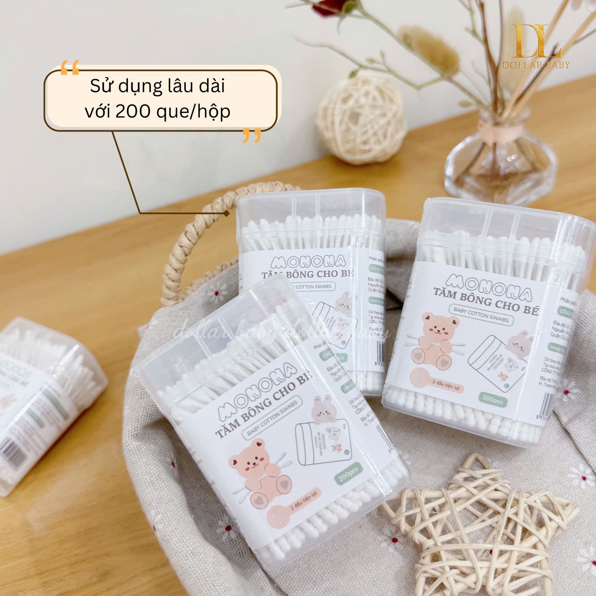  Tăm Bông Cho Bé 2 Đầu Monona 