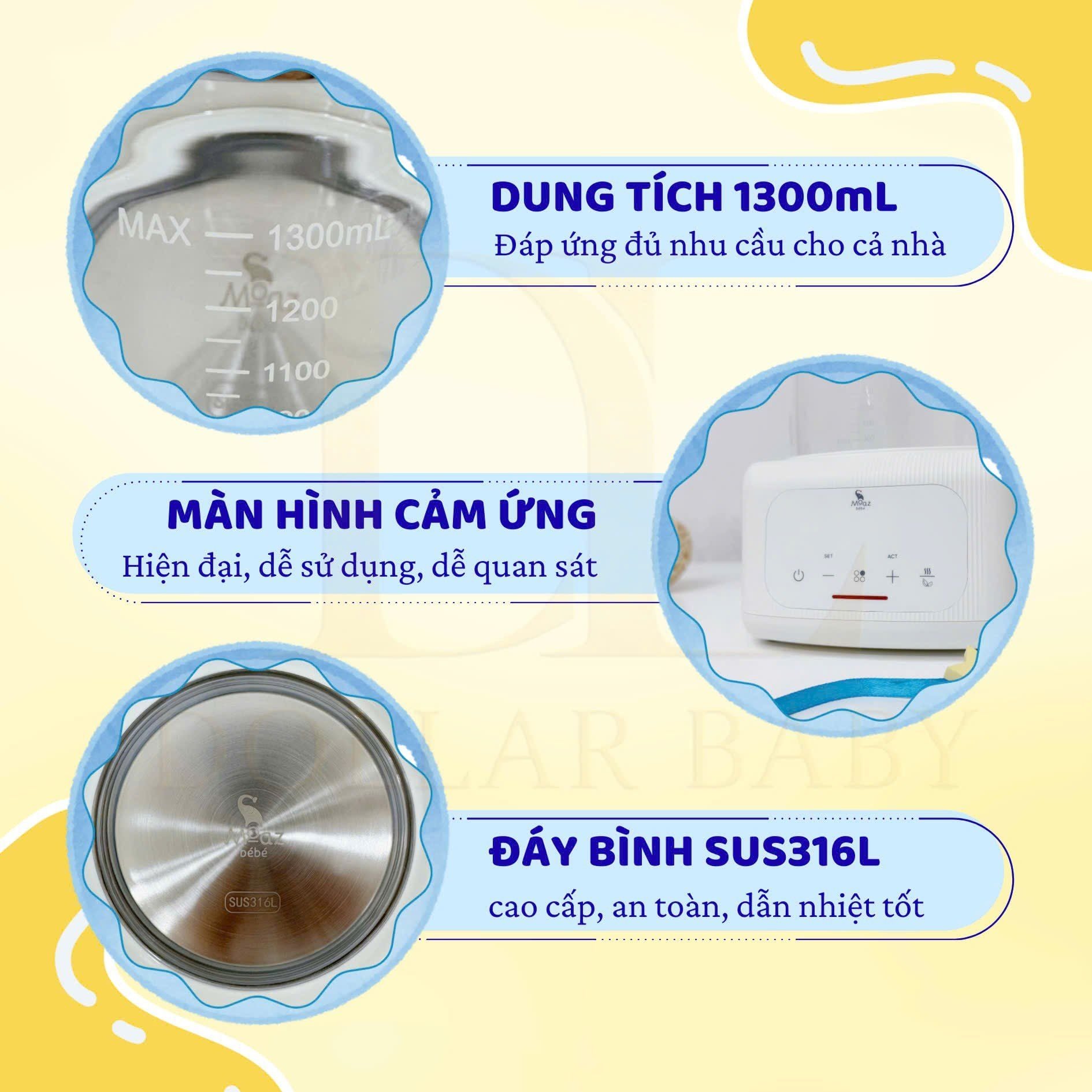  MOAZ BÉBÉ - Bình đun nước pha sữa - MB115 