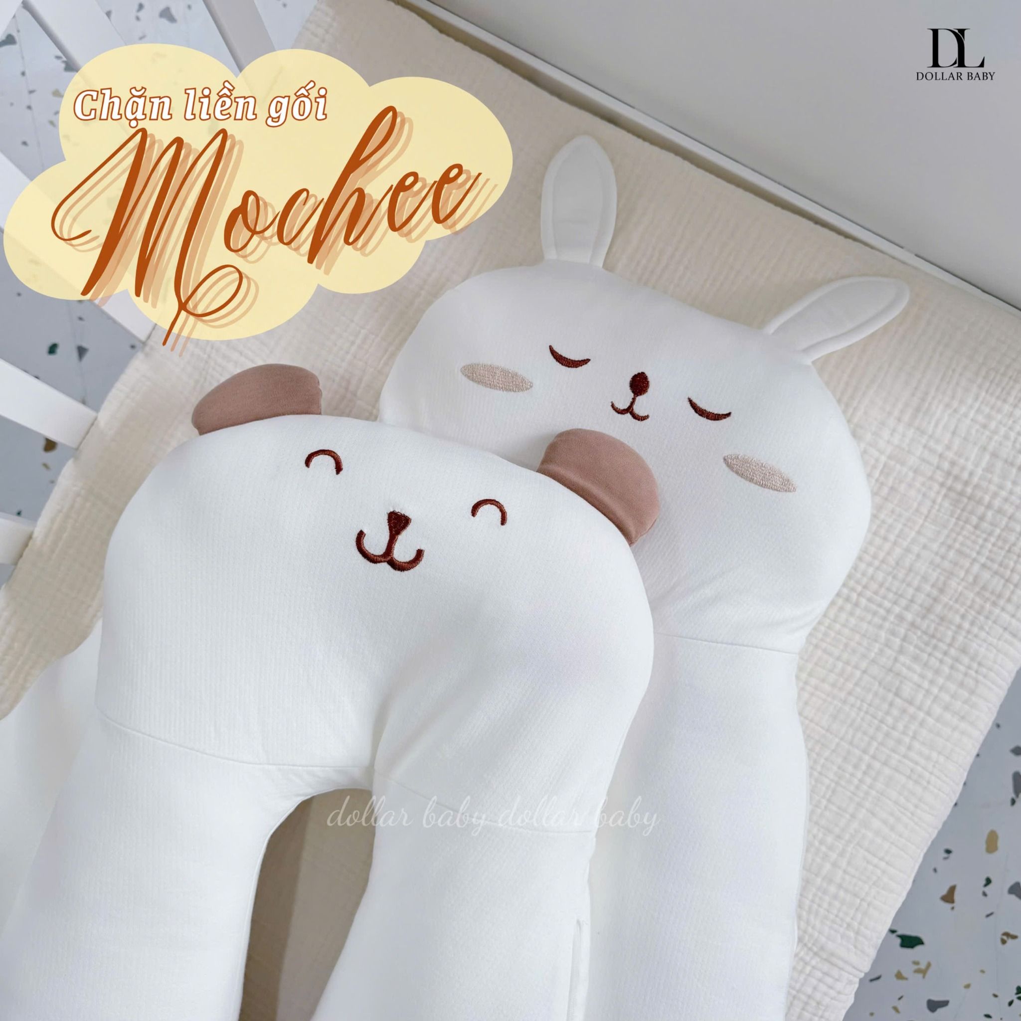  Mochee - Chặn liền gối đầu cotton 