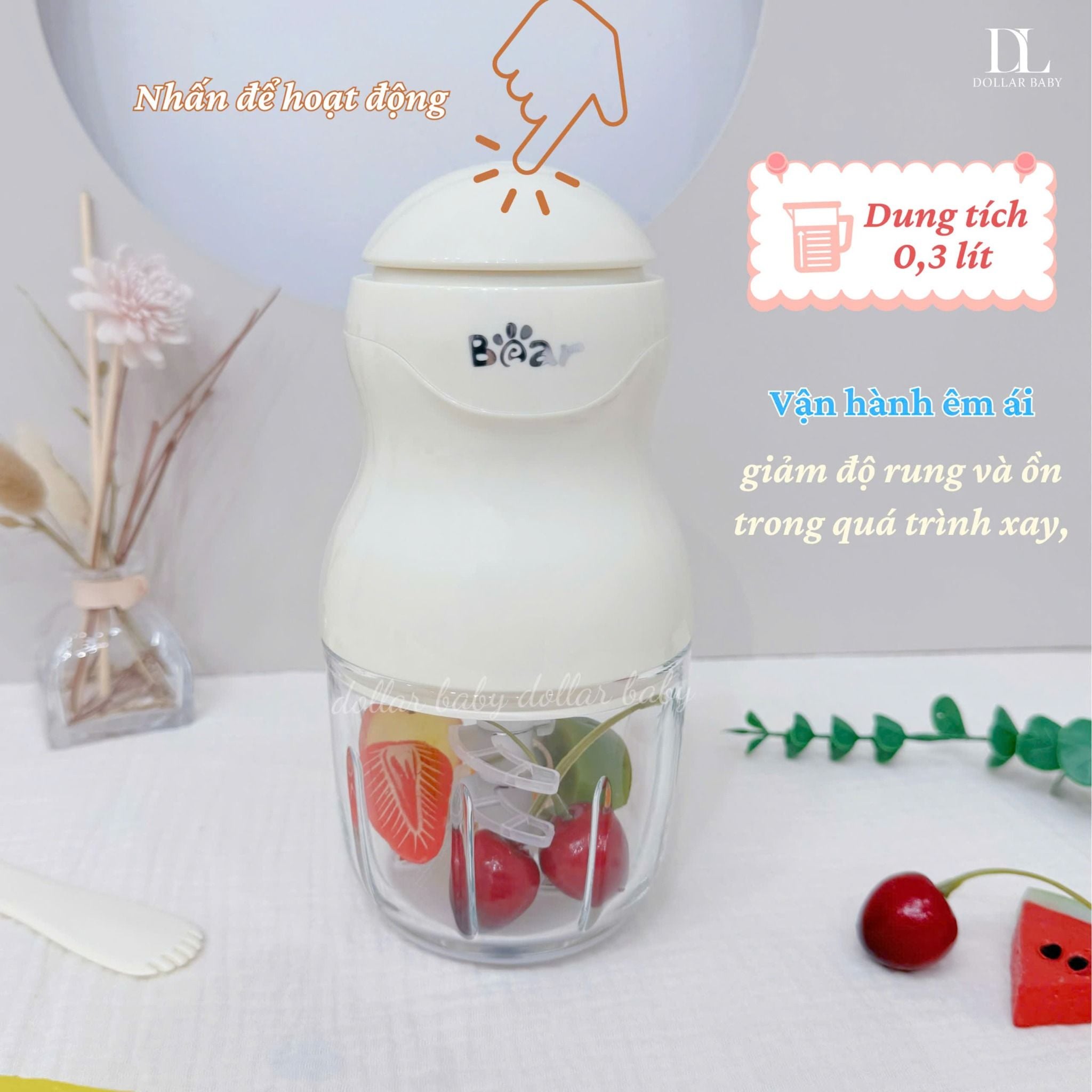  Máy xay ăn dặm Bear 0.3L (8 lưỡi) -  GR-B03V8 