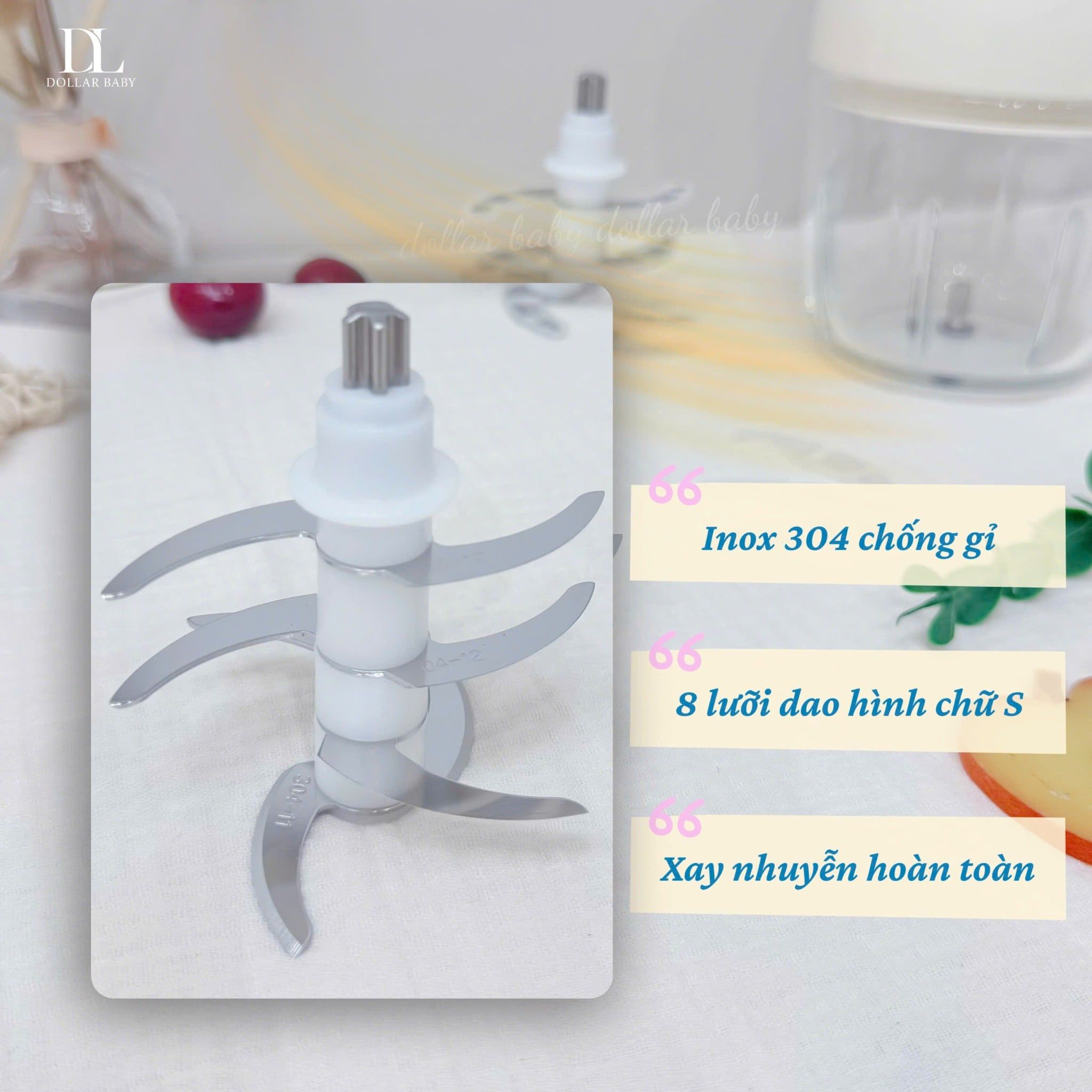  Máy xay ăn dặm Bear 0.3L (8 lưỡi) -  GR-B03V8 