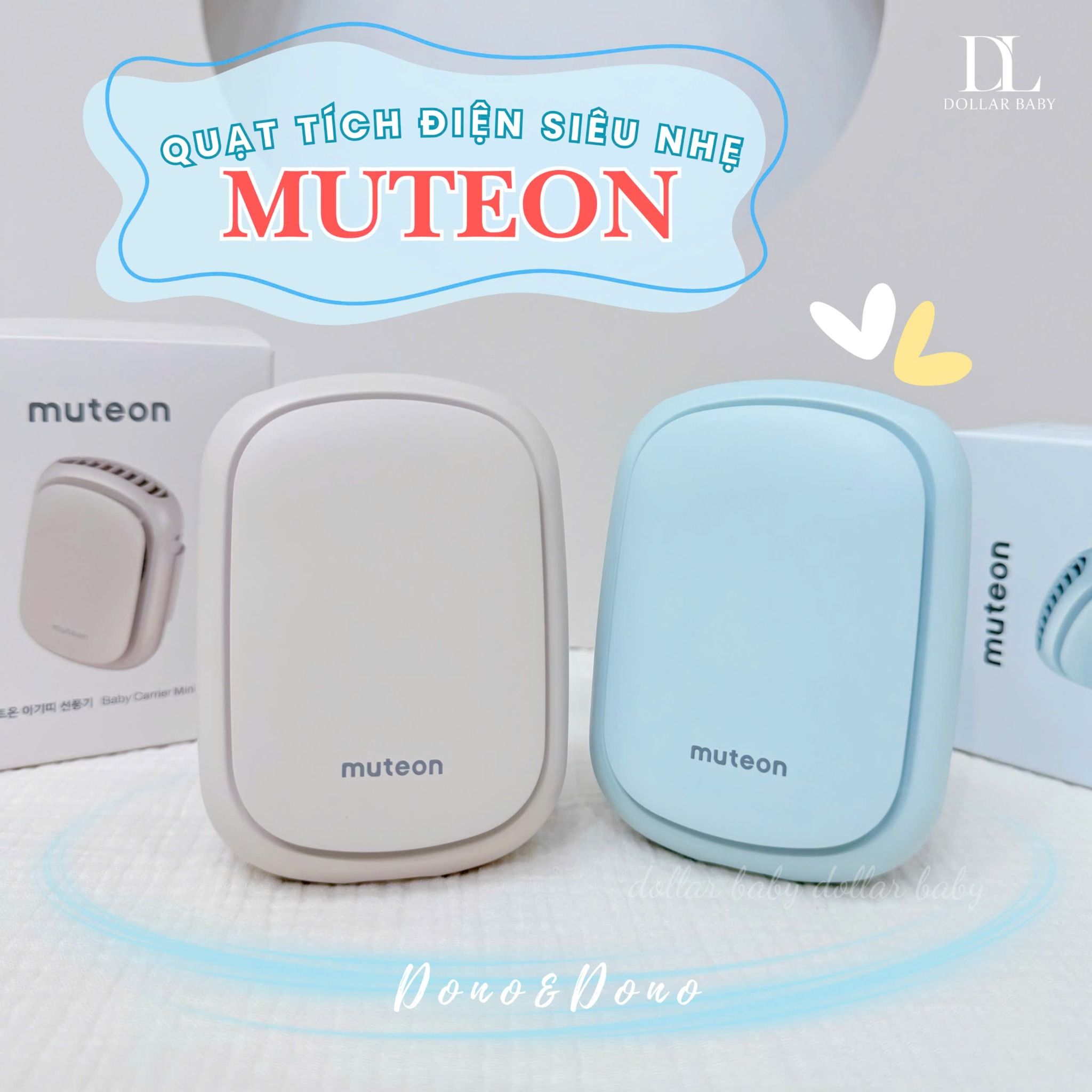  Dono&Dono Muteon - Quạt Đa Năng Tích Điện Mini Siêu Nhẹ 4in1 