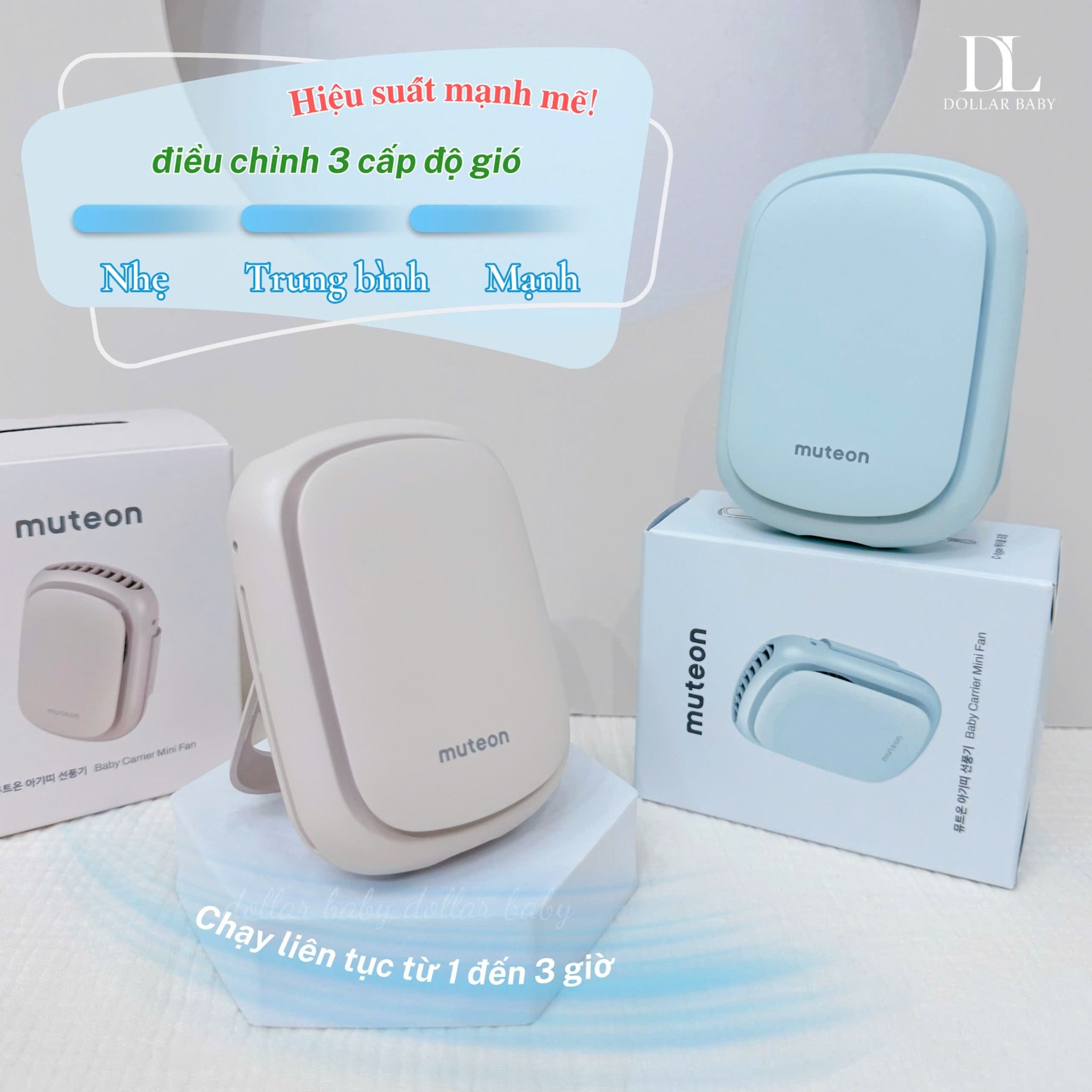  Dono&Dono Muteon - Quạt Đa Năng Tích Điện Mini Siêu Nhẹ 4in1 