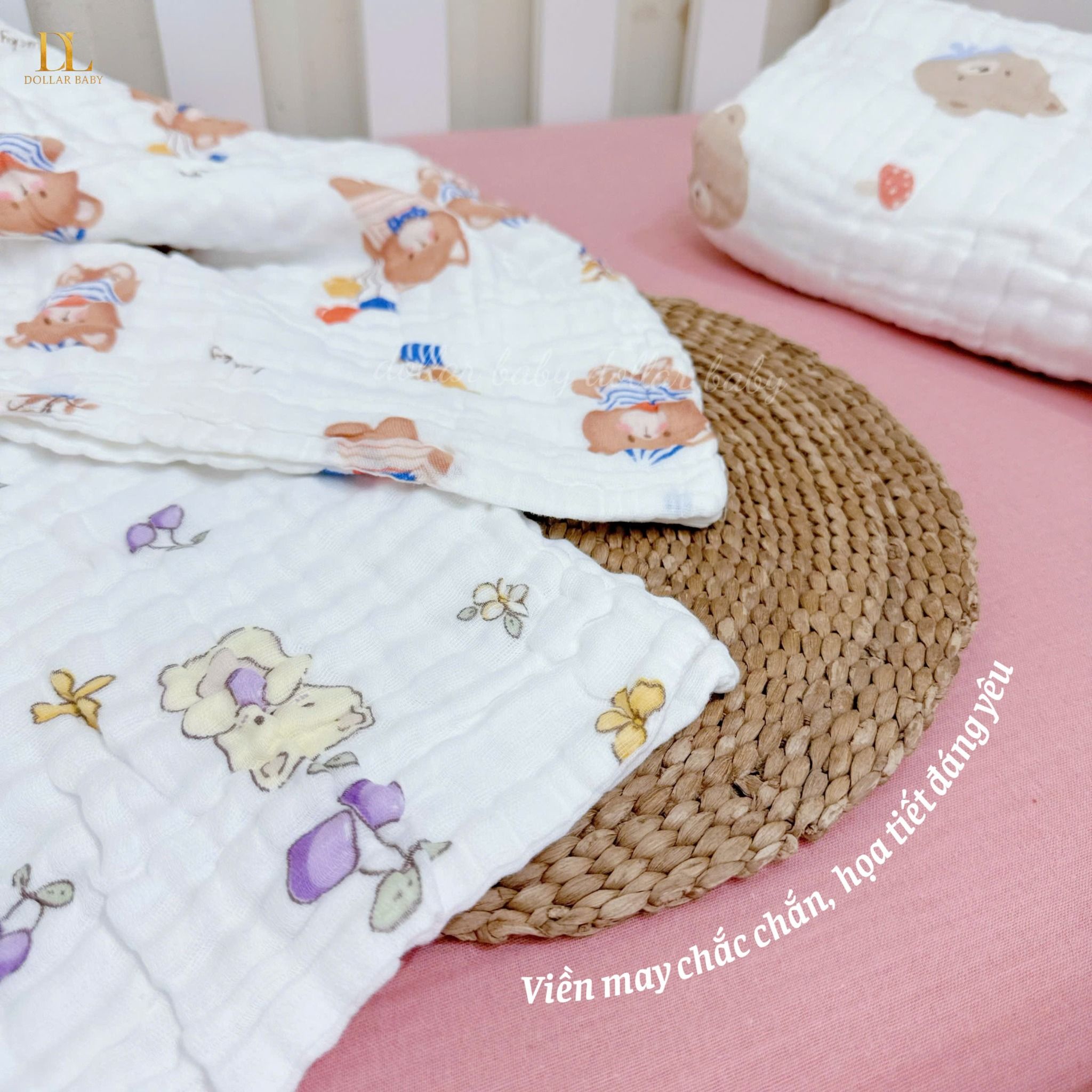  Khăn Tắm Xô 6 lớp Hoạ Tiết - Mochee 