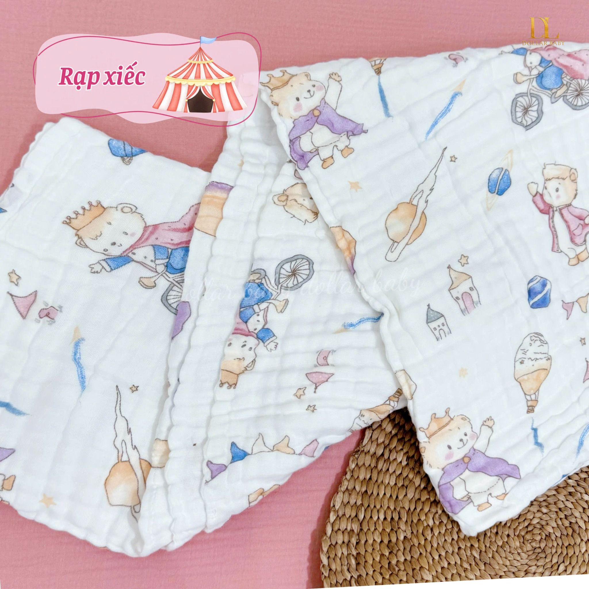  Khăn Tắm Xô 6 lớp Hoạ Tiết - Mochee 