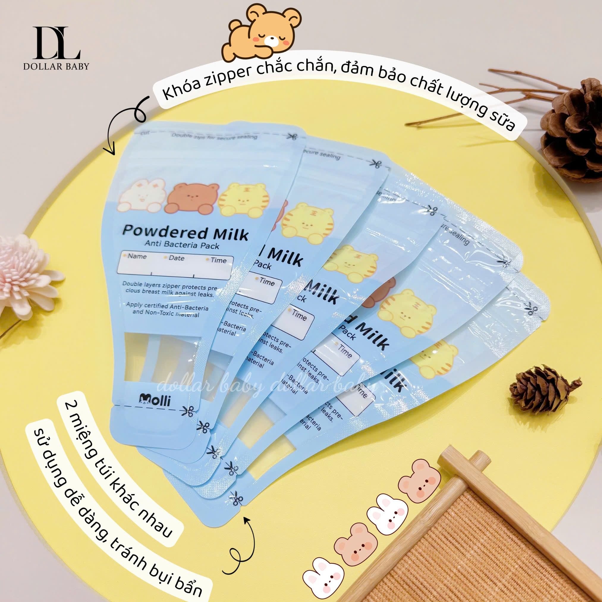  Túi Trữ Sữa Bột Đi Động Molli MOL3005 