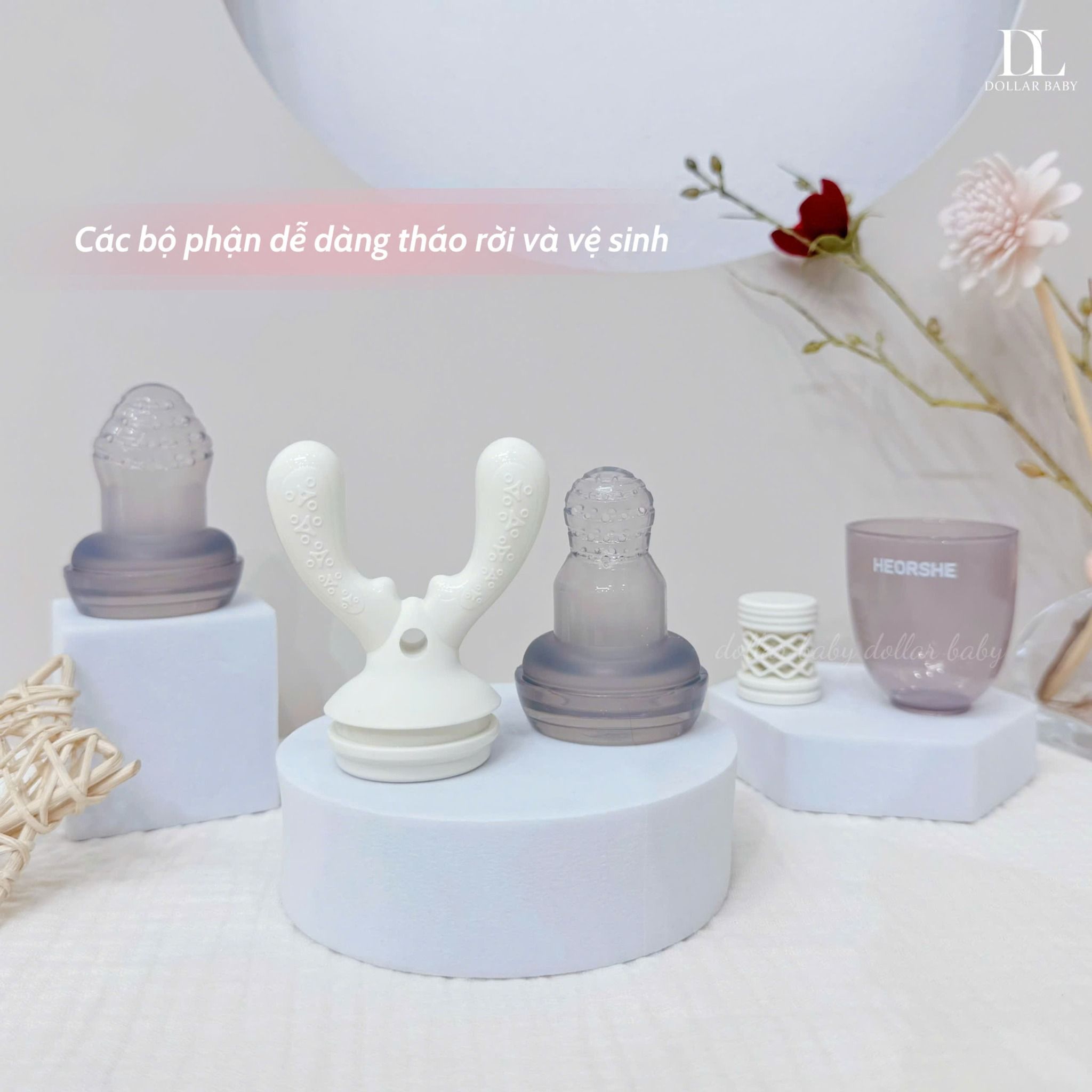  Túi Nhai Ăn Dặm Sừng Hươu He Or She Silicone Cao Cấp 