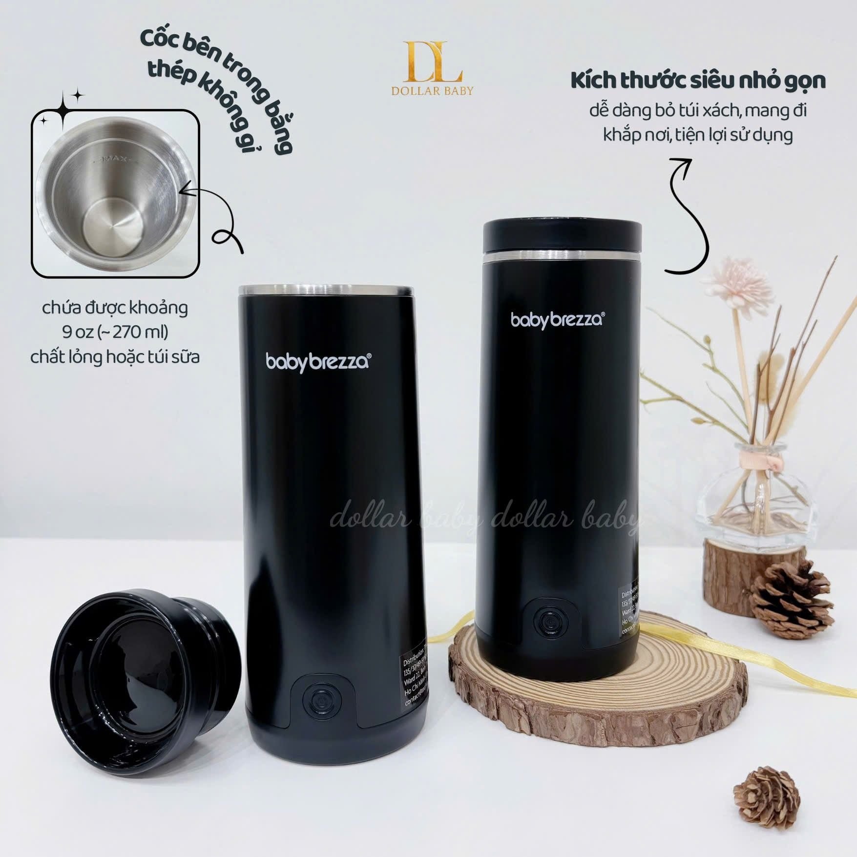  Máy hâm sữa và làm nóng nước di động siêu nhanh Baby Brezza Superfast Portable Bottle Warmer 