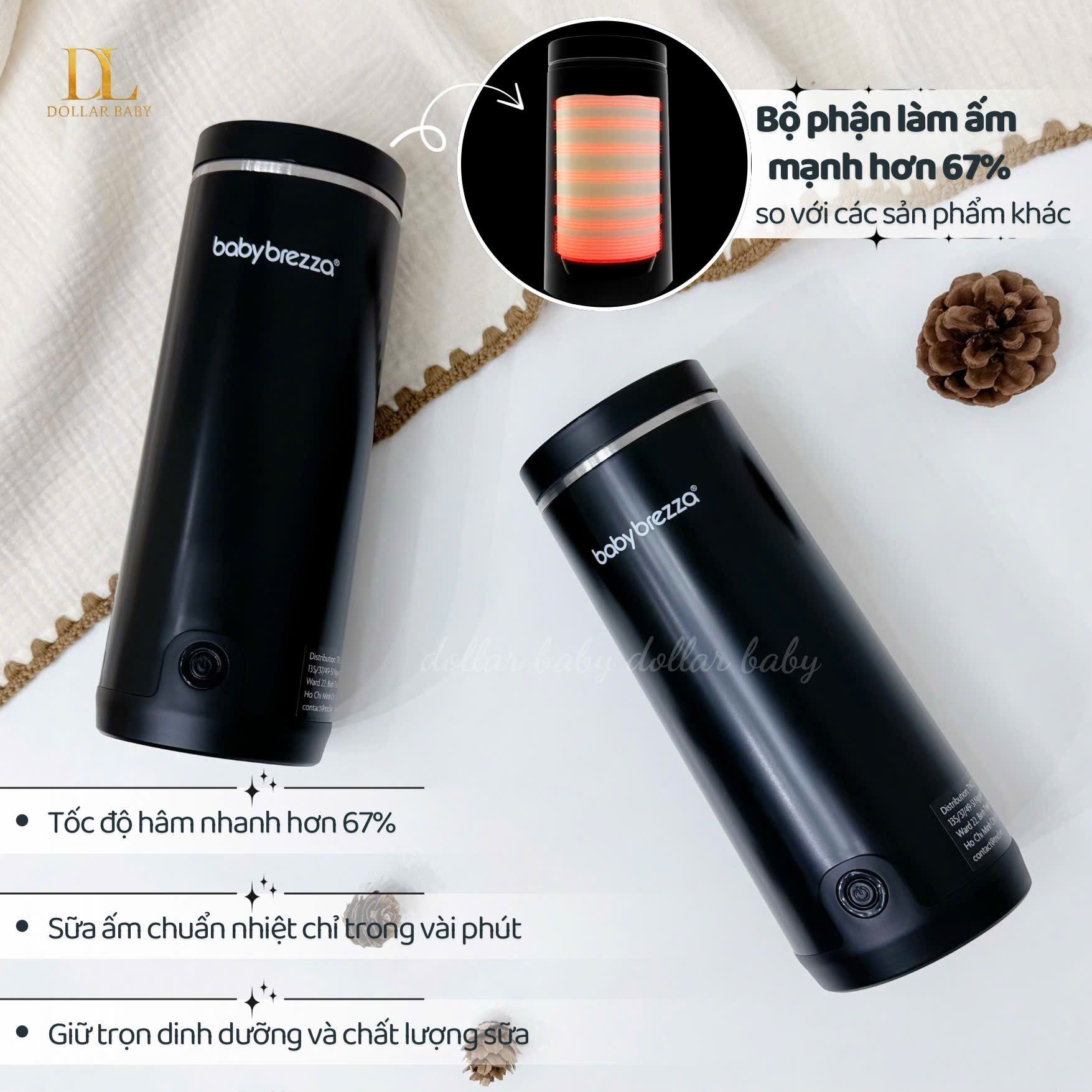  Máy hâm sữa và làm nóng nước di động siêu nhanh Baby Brezza Superfast Portable Bottle Warmer 