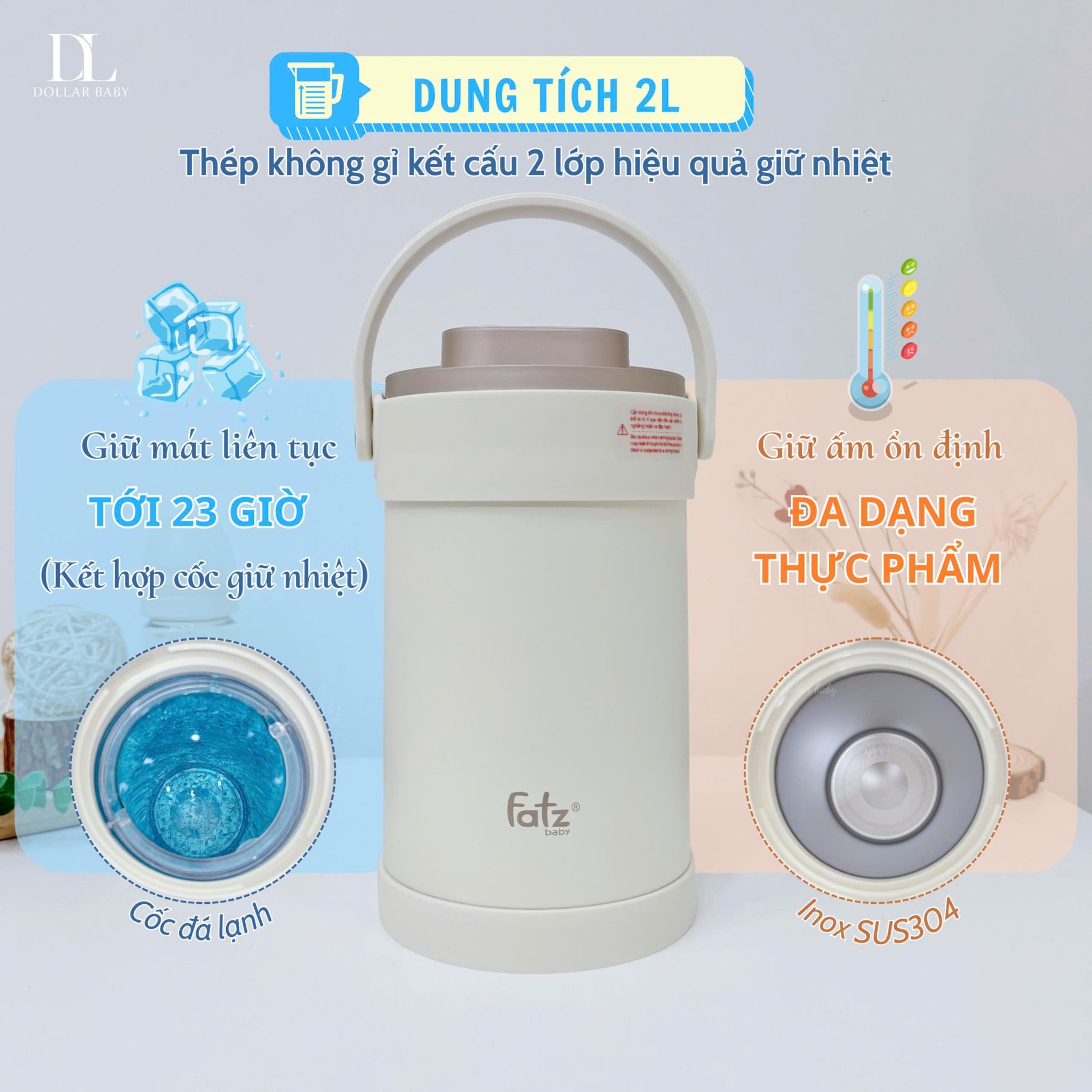  FATZ BABY - Bình Giữ Lạnh Bảo Quản Sữa Di Động Cho Bé Cooler 1 