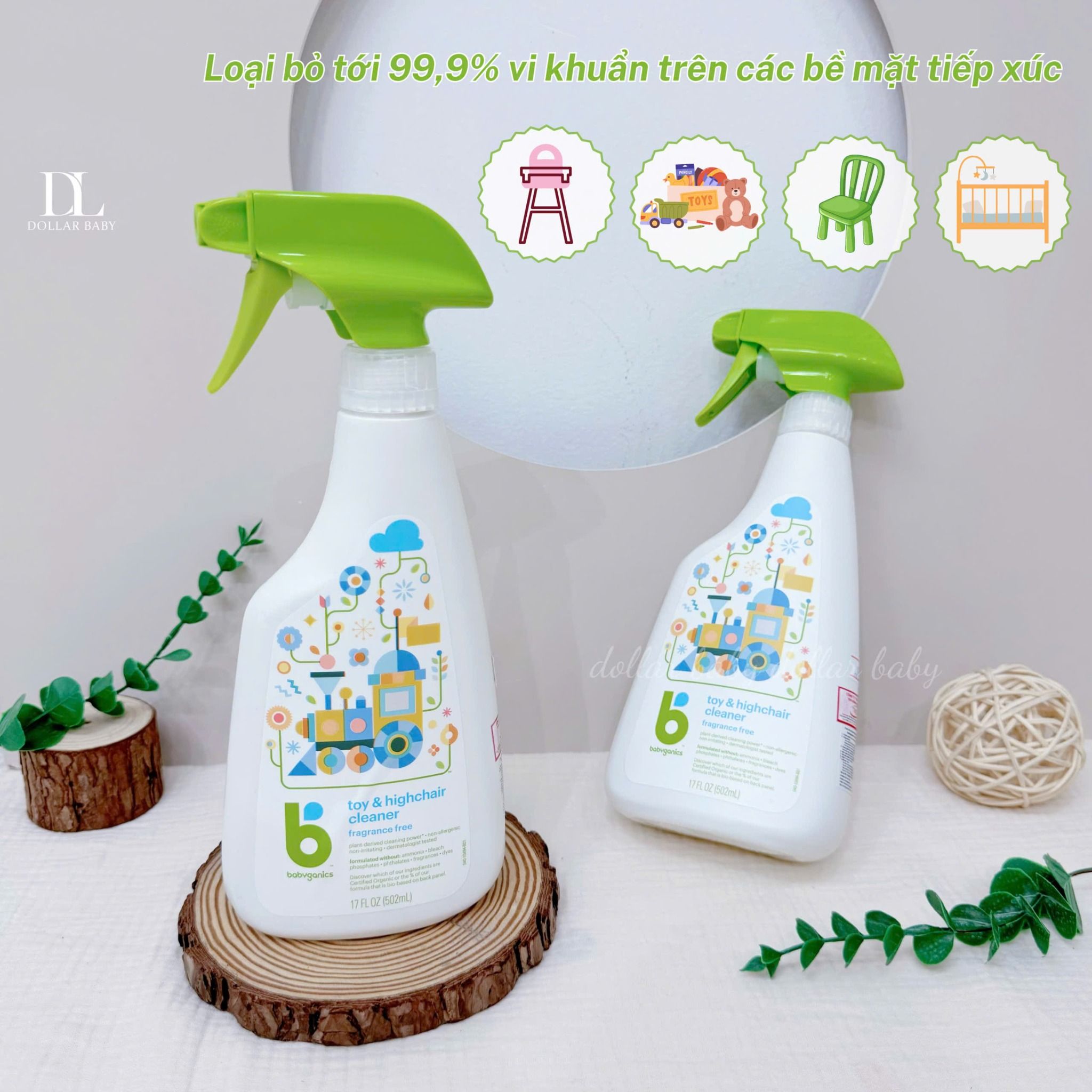  BABYGANICS - Chai Xịt Vệ Sinh Đồ Chơi Và Bề Mặt Đa Năng Organic 