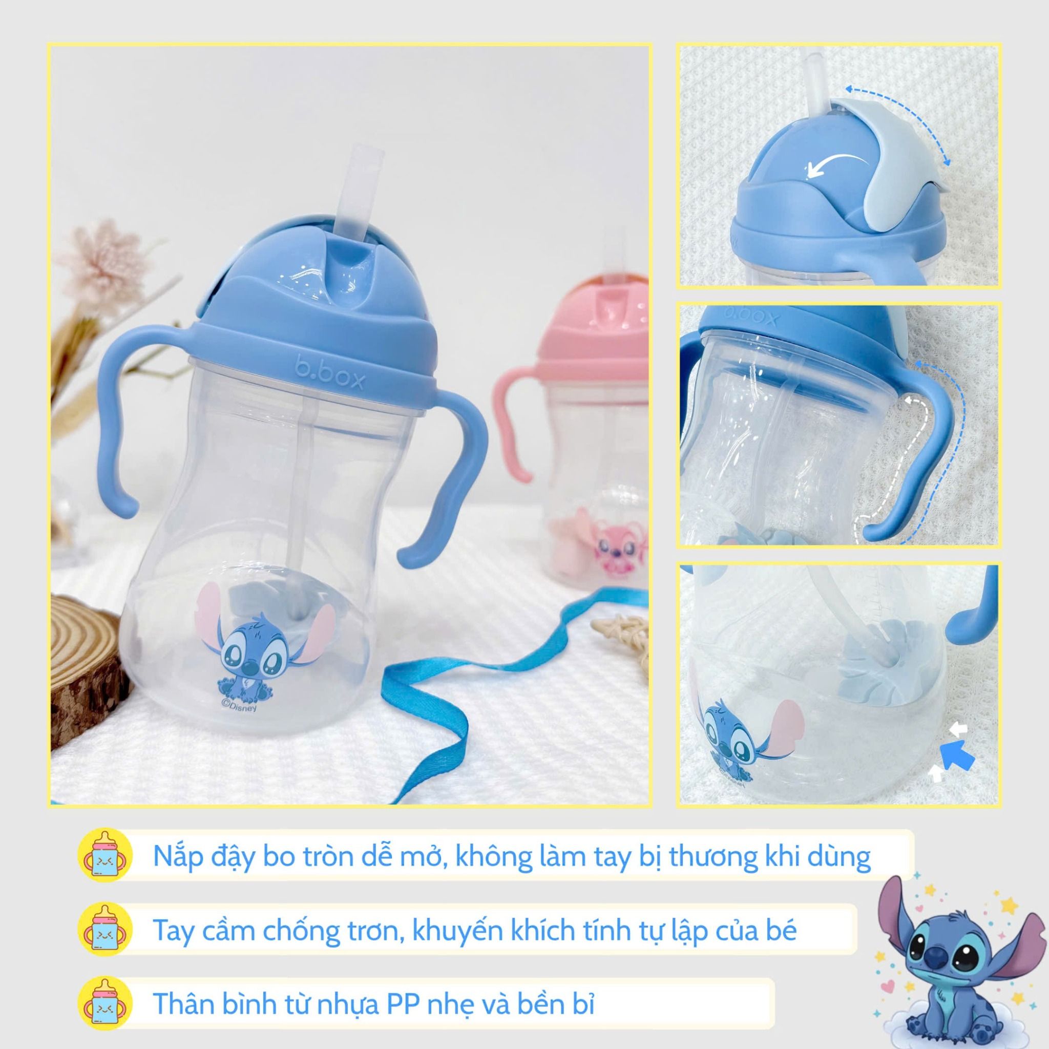  B.BOX DISNEY BÌNH NƯỚC 360 ĐỘ TẬP BÉ UỐNG NƯỚC 