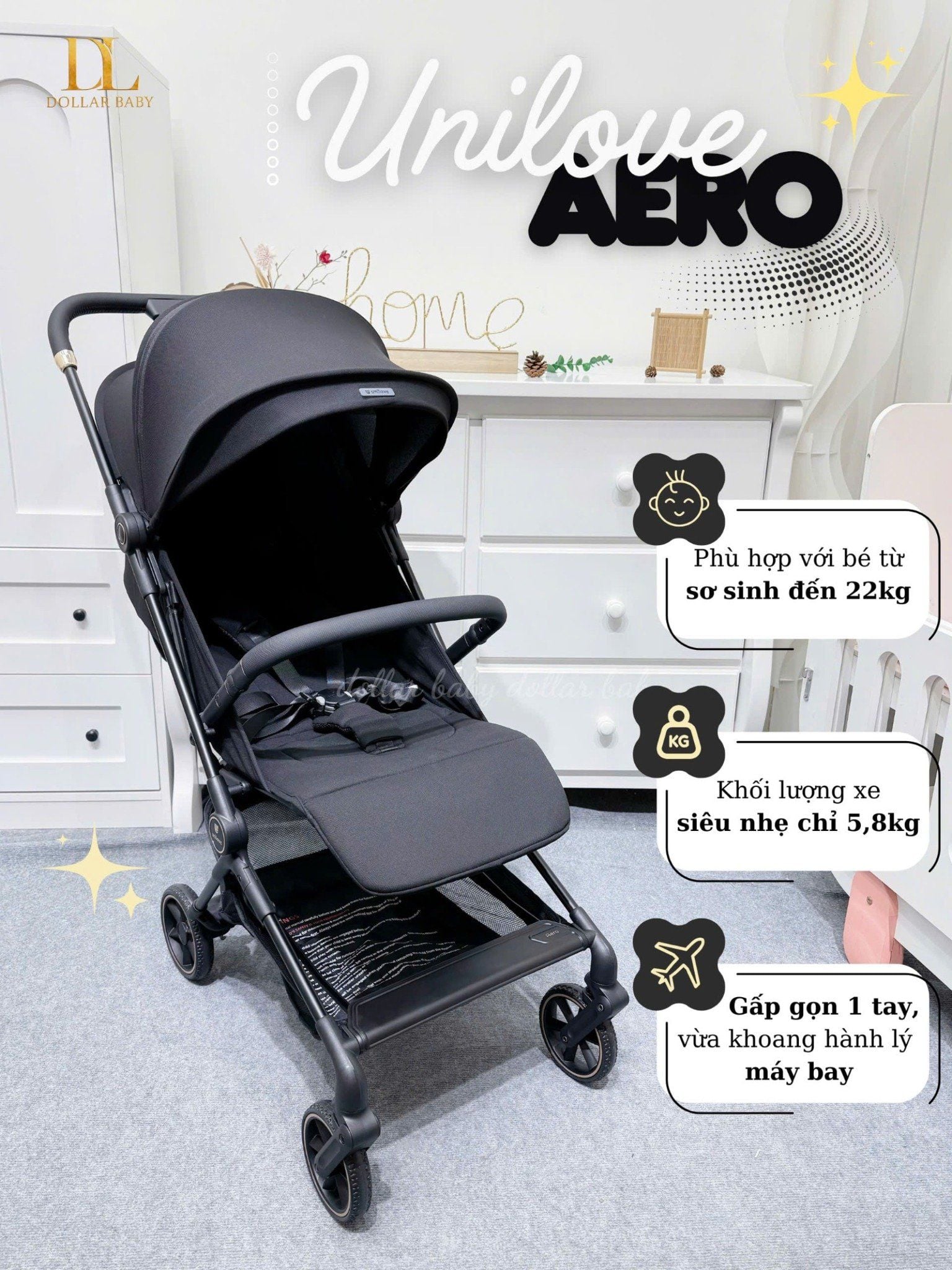  Xe Đẩy Unilove Aero 