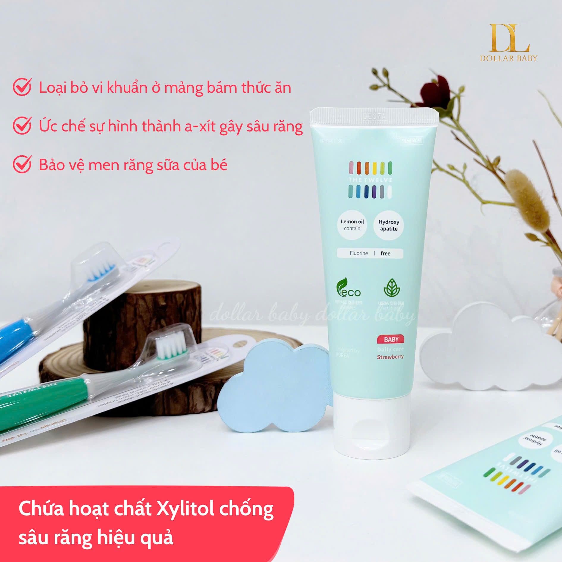  Kem đánh răng The twelve Hàn quốc (6 - 36m) 