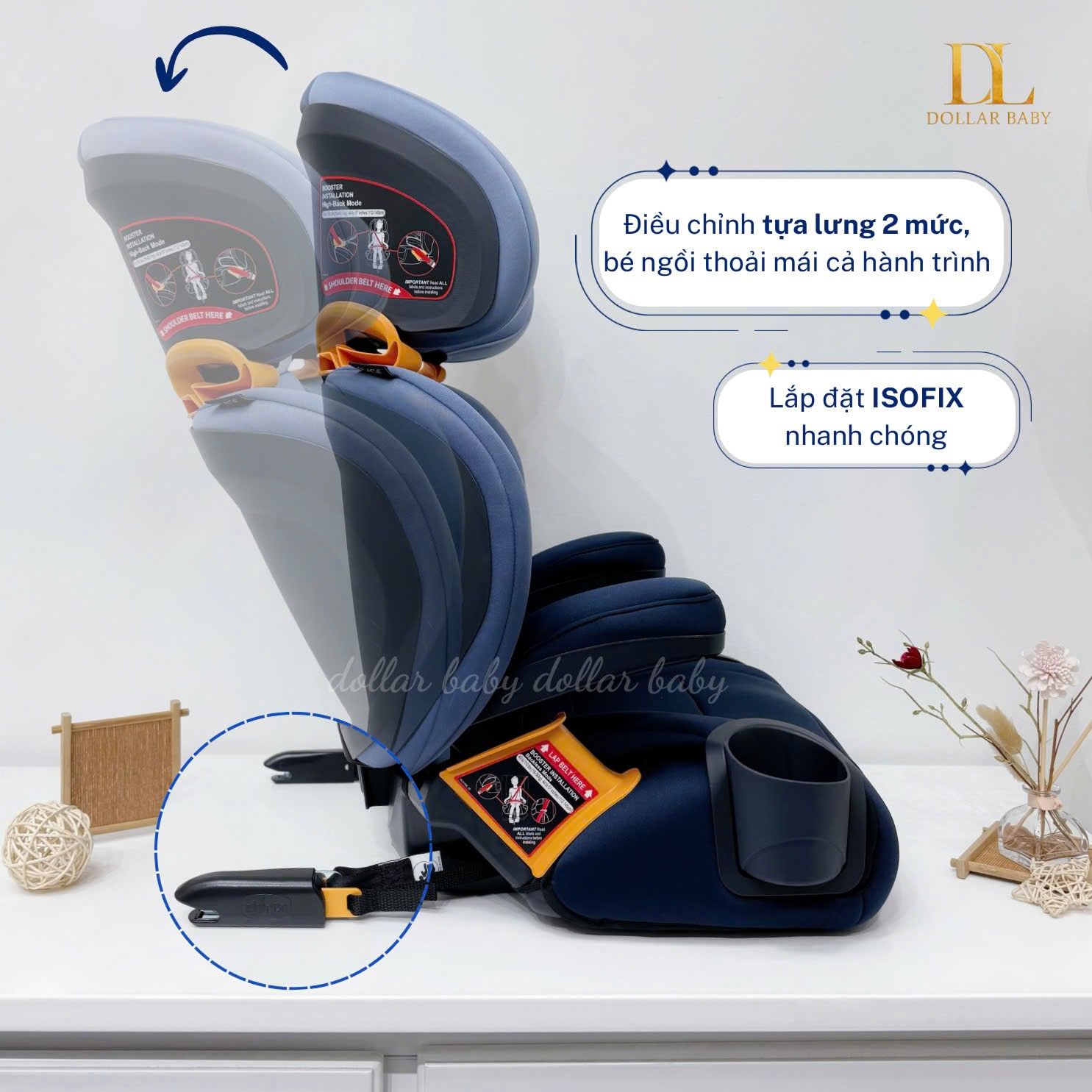  Ghế ô tô Chicco KidFit Plus 2 trong 1 ISOFIX ClearTex 